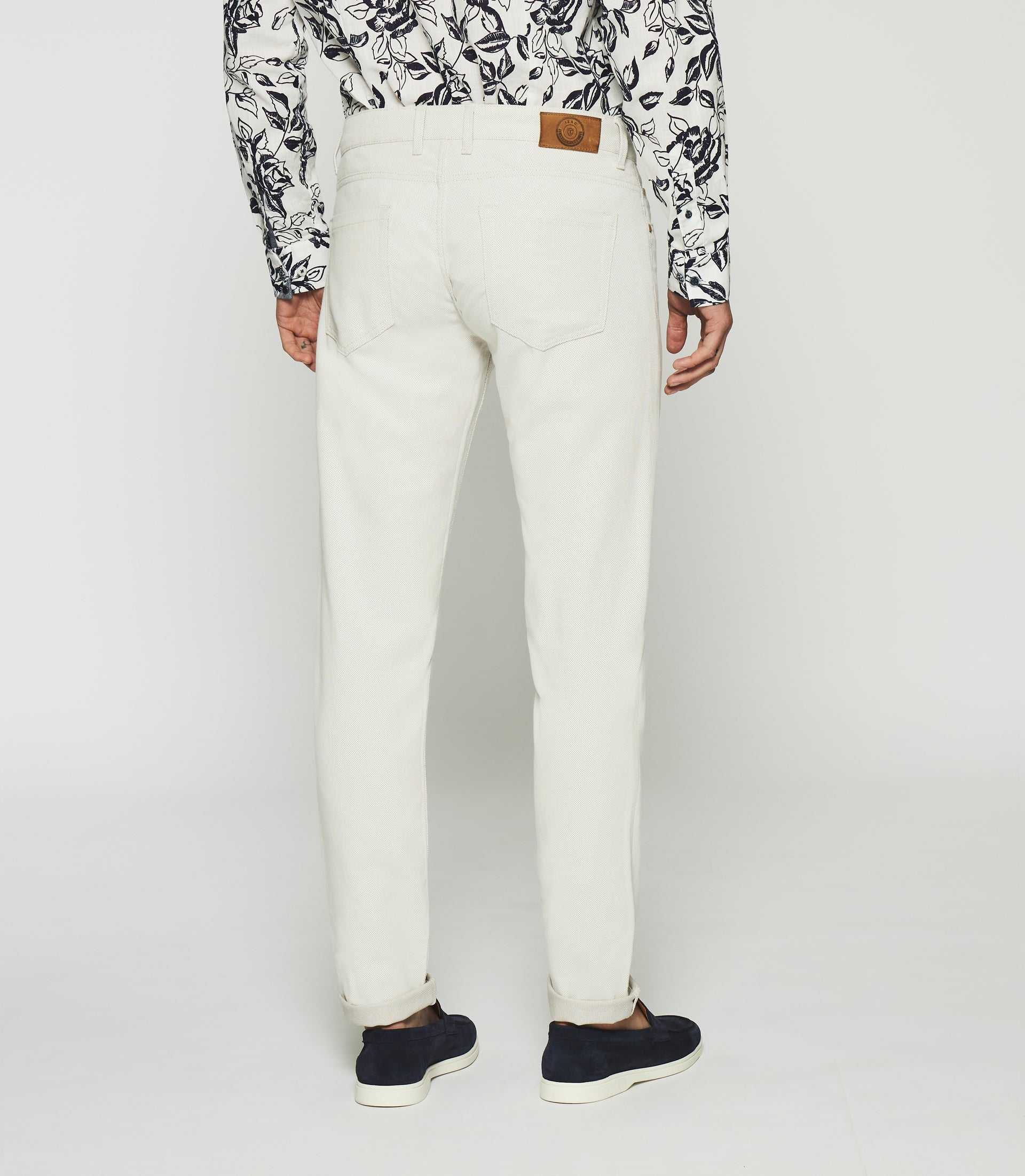 Pantalon slim 5 poches urbain beige - Image 2