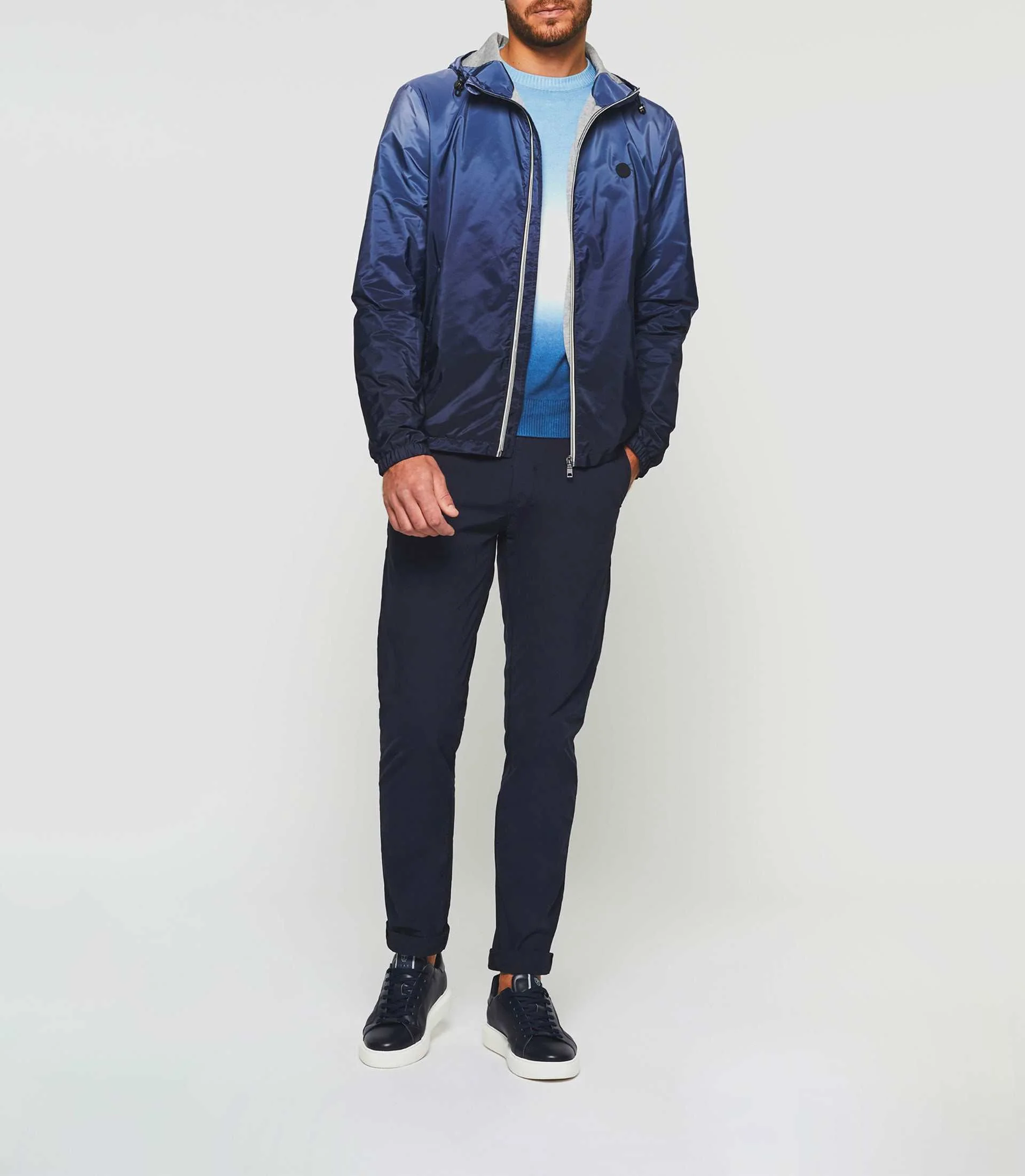 Blouson à capuche dégradé marine "Remy"