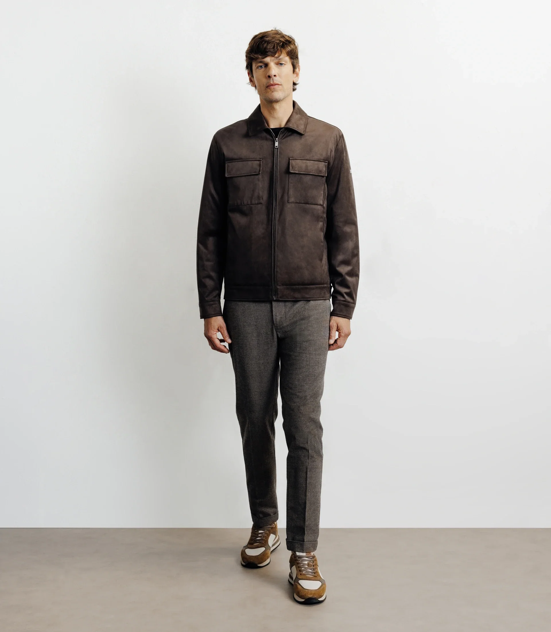 Blouson col chemise marron - Image 3