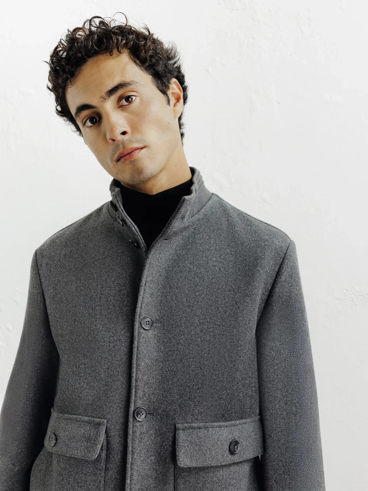 Blouson col montant gris - Image 2