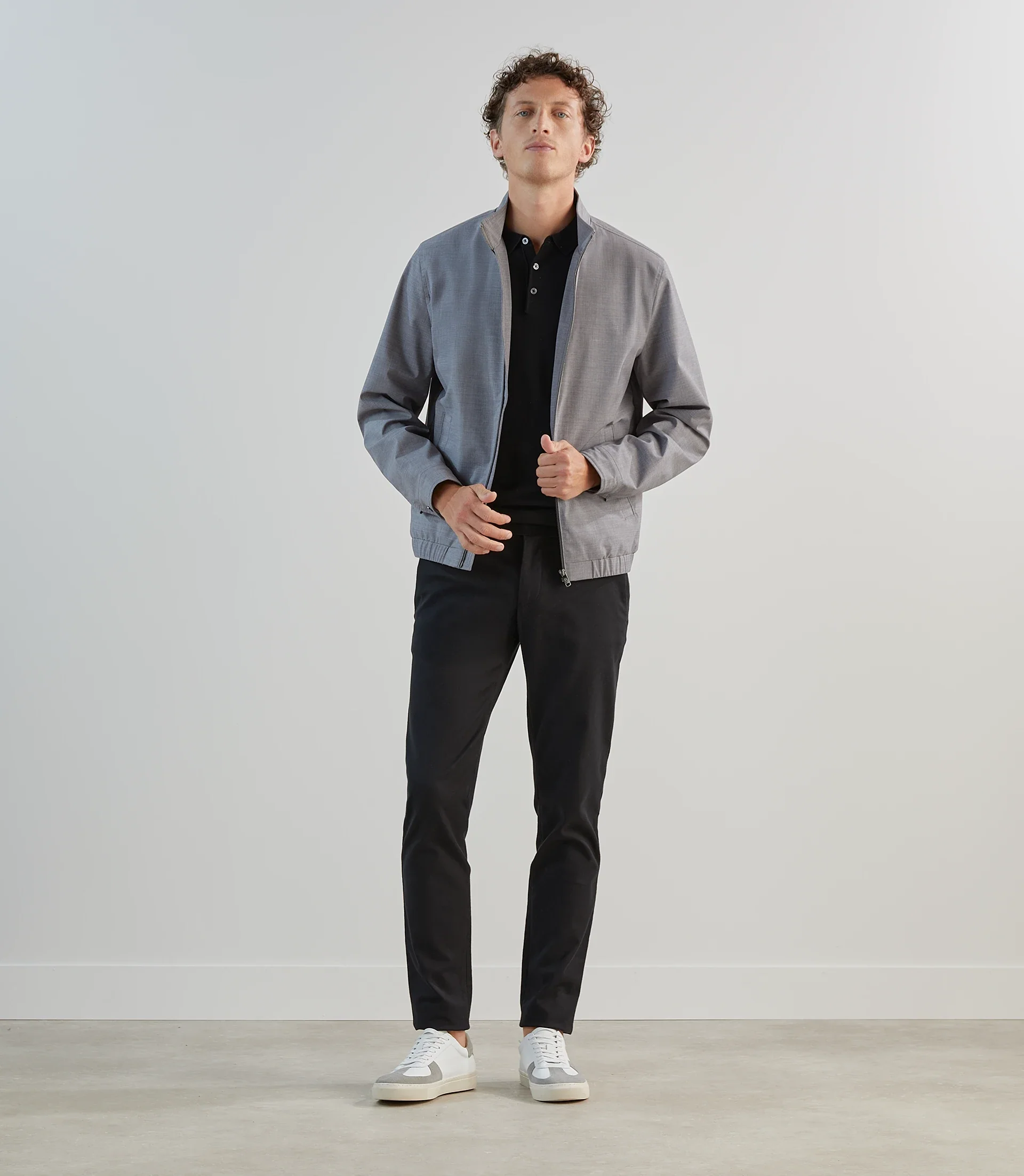 Blouson col montant gris chiné - Image 3