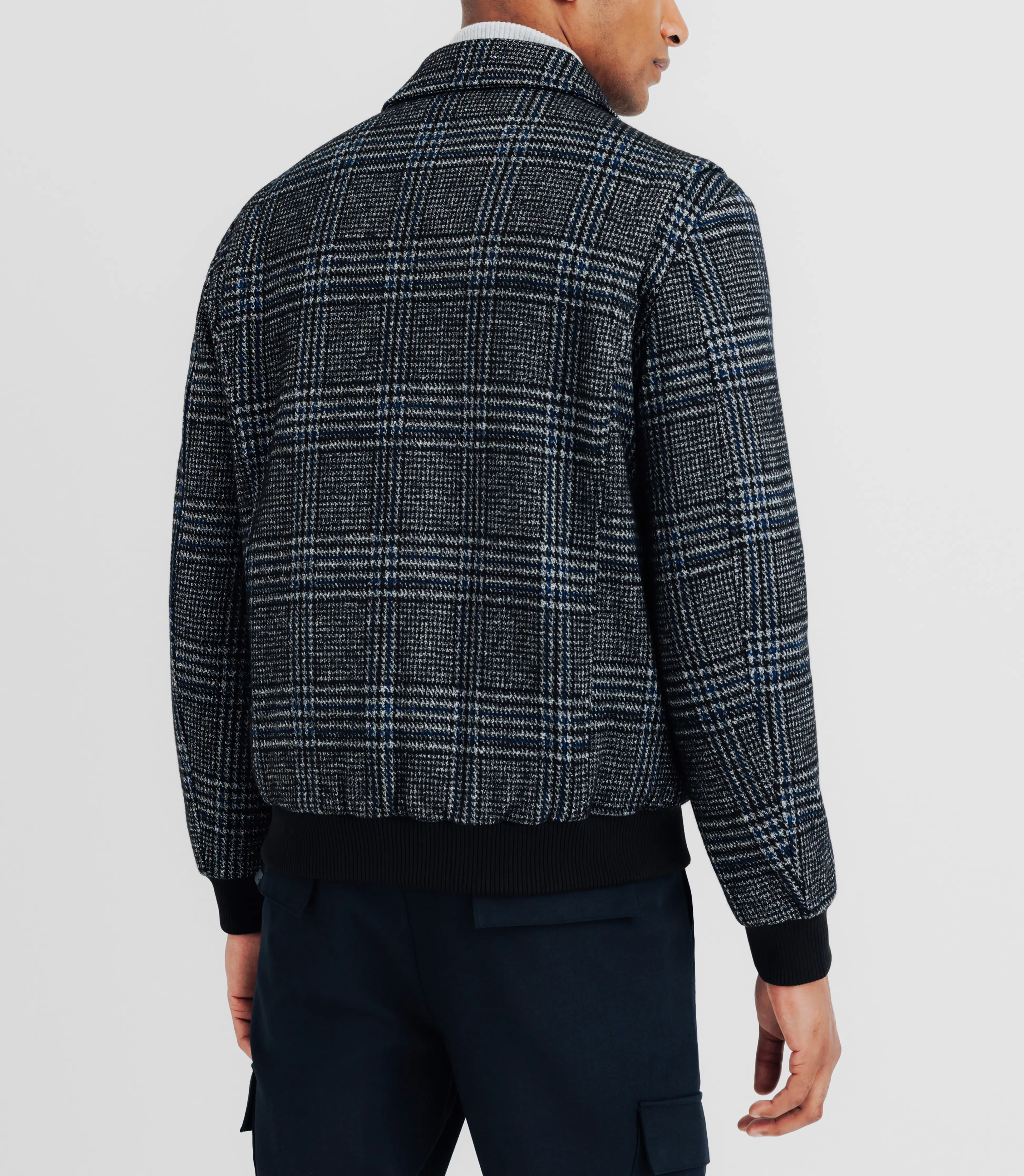 Blouson en laine col chemise marine - Image 4