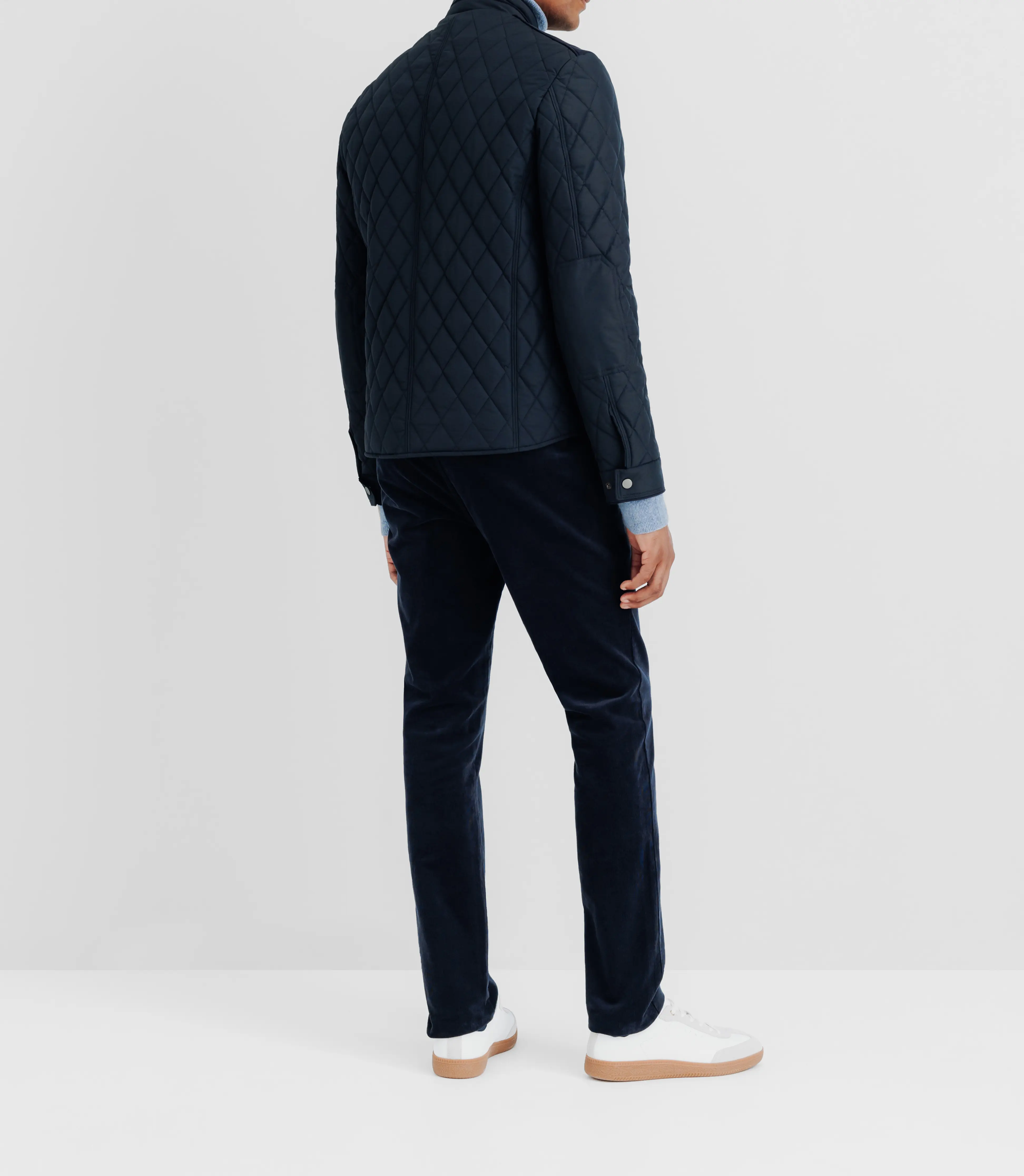 Blouson déperlant col montant marine - Image 4