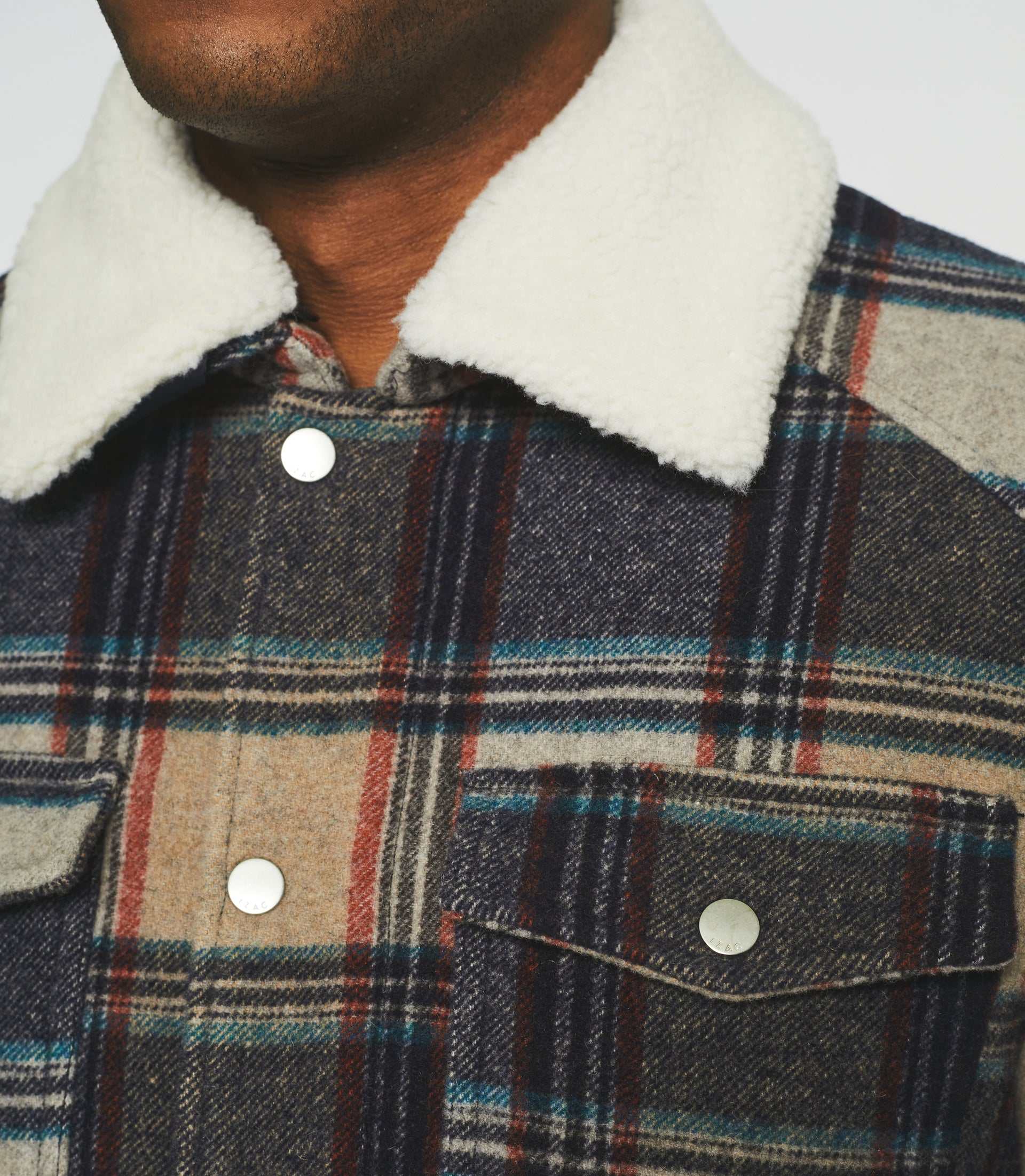 Blouson matelassé à carreaux bleu gris MATISSE - Image 2