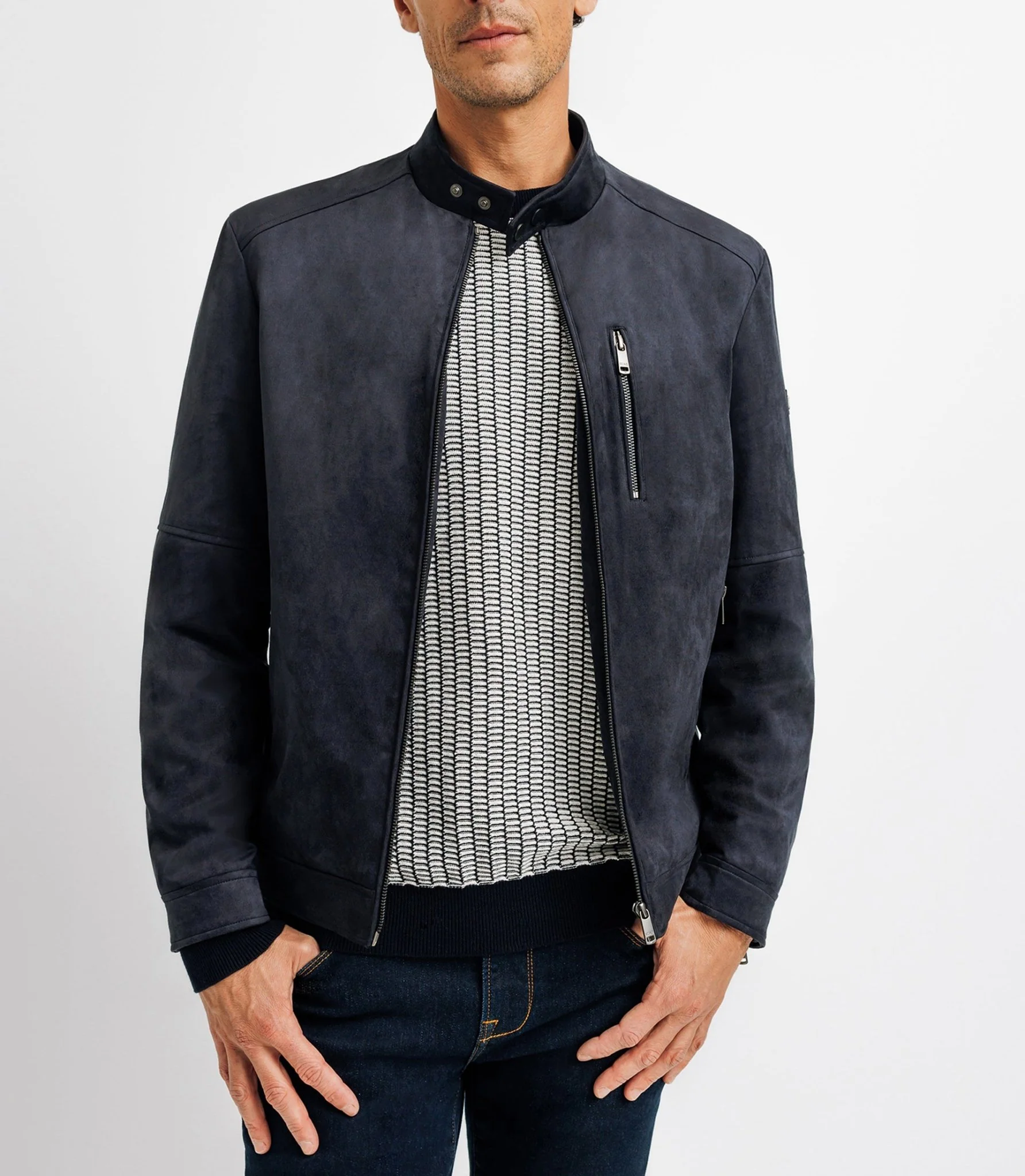 Blouson col montant marine - Image 3