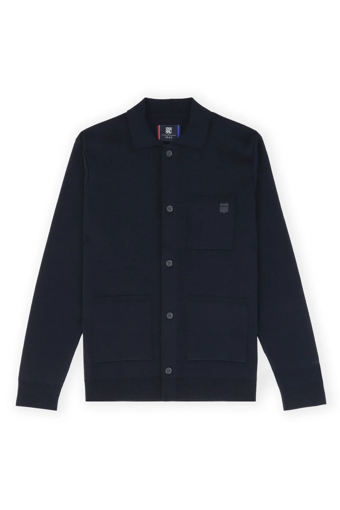 Cardigan surchemise en maille boutonné marine - Image 2