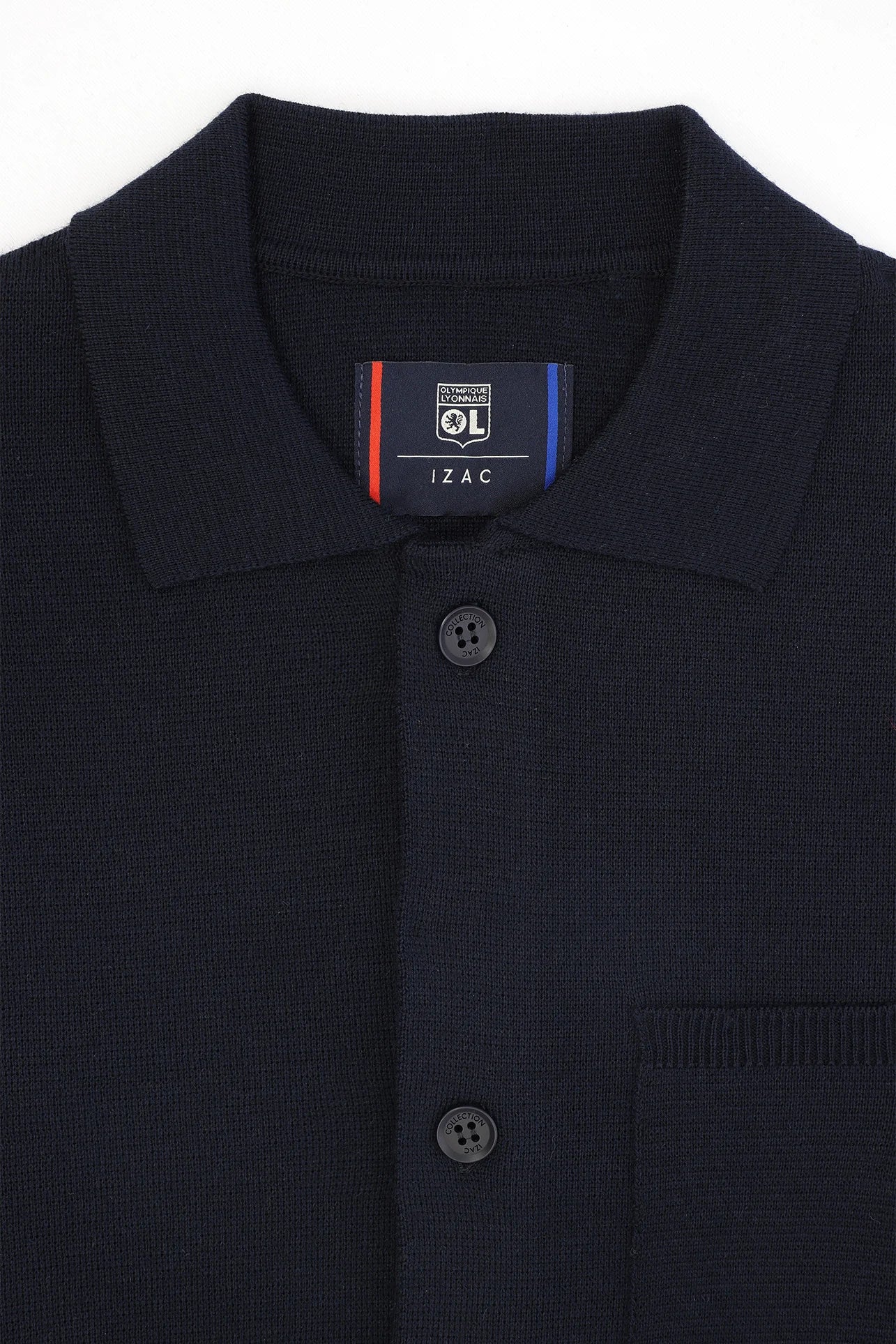 Cardigan surchemise en maille boutonné marine - Image 3