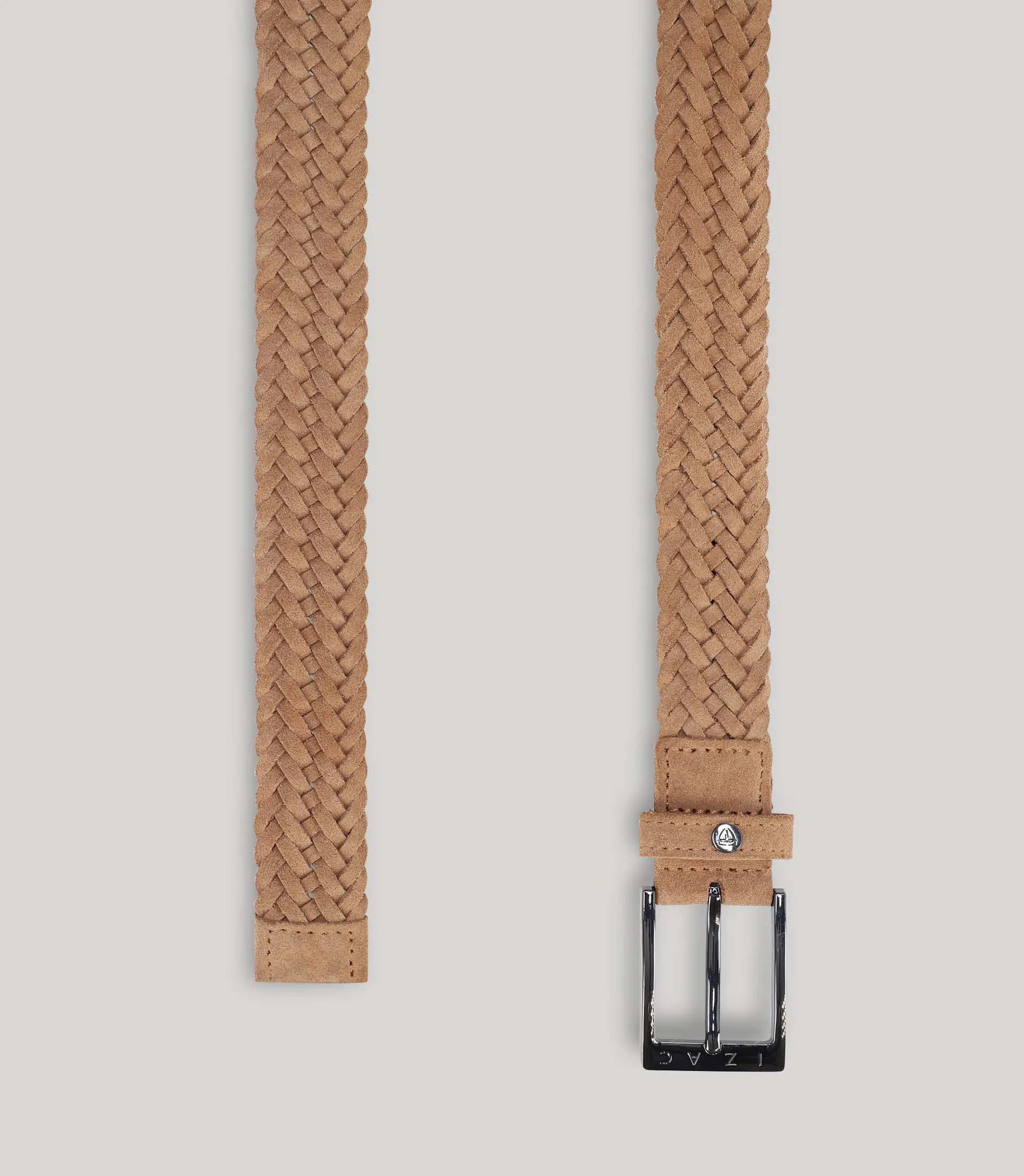 Ceinture tressée en cuir nubuck camel - Image 2