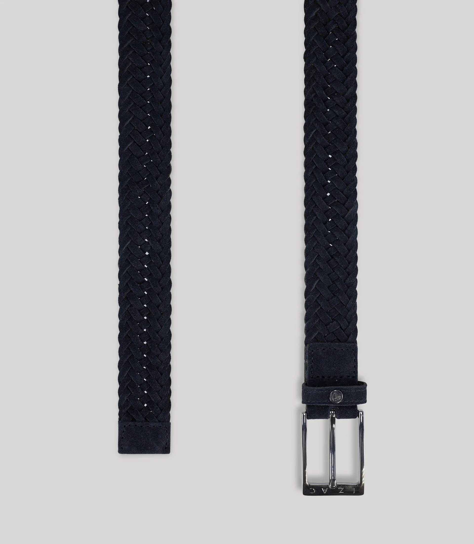 Ceinture tressée en cuir nubuck marine - Image 2
