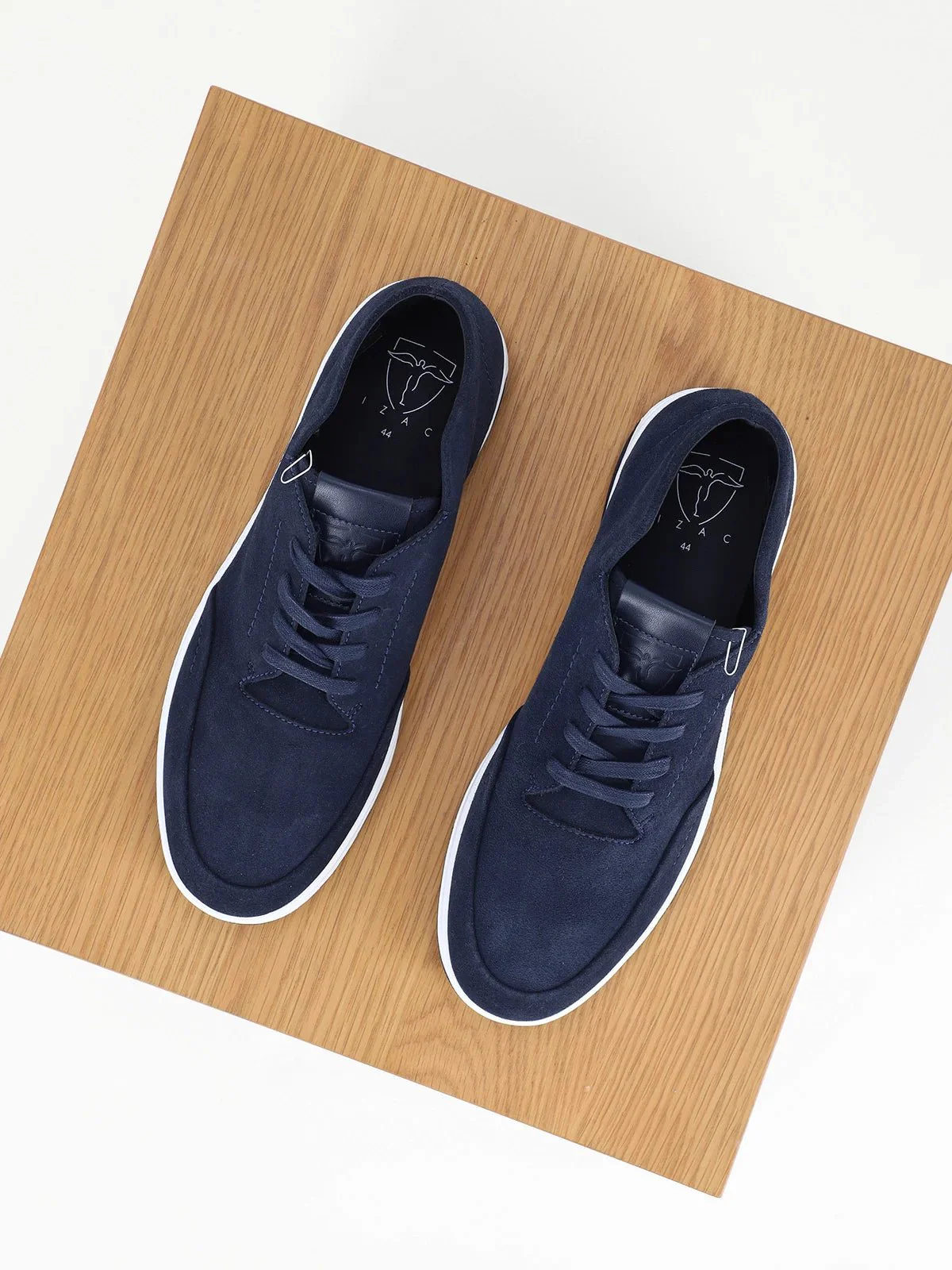 Chaussures baskets montantes en cuir marine - Image 5
