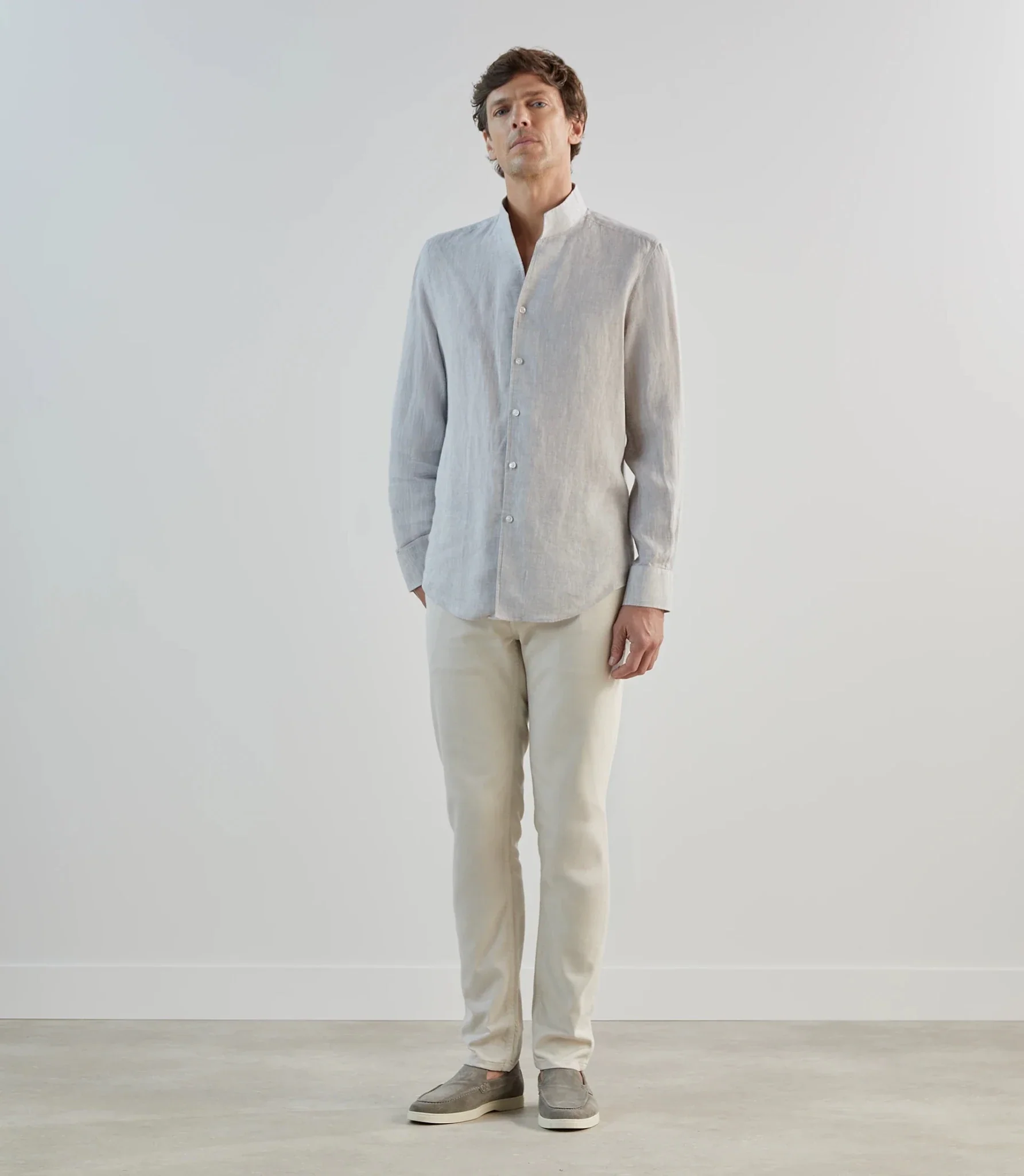 Chemise 100% lin grise - Image 3