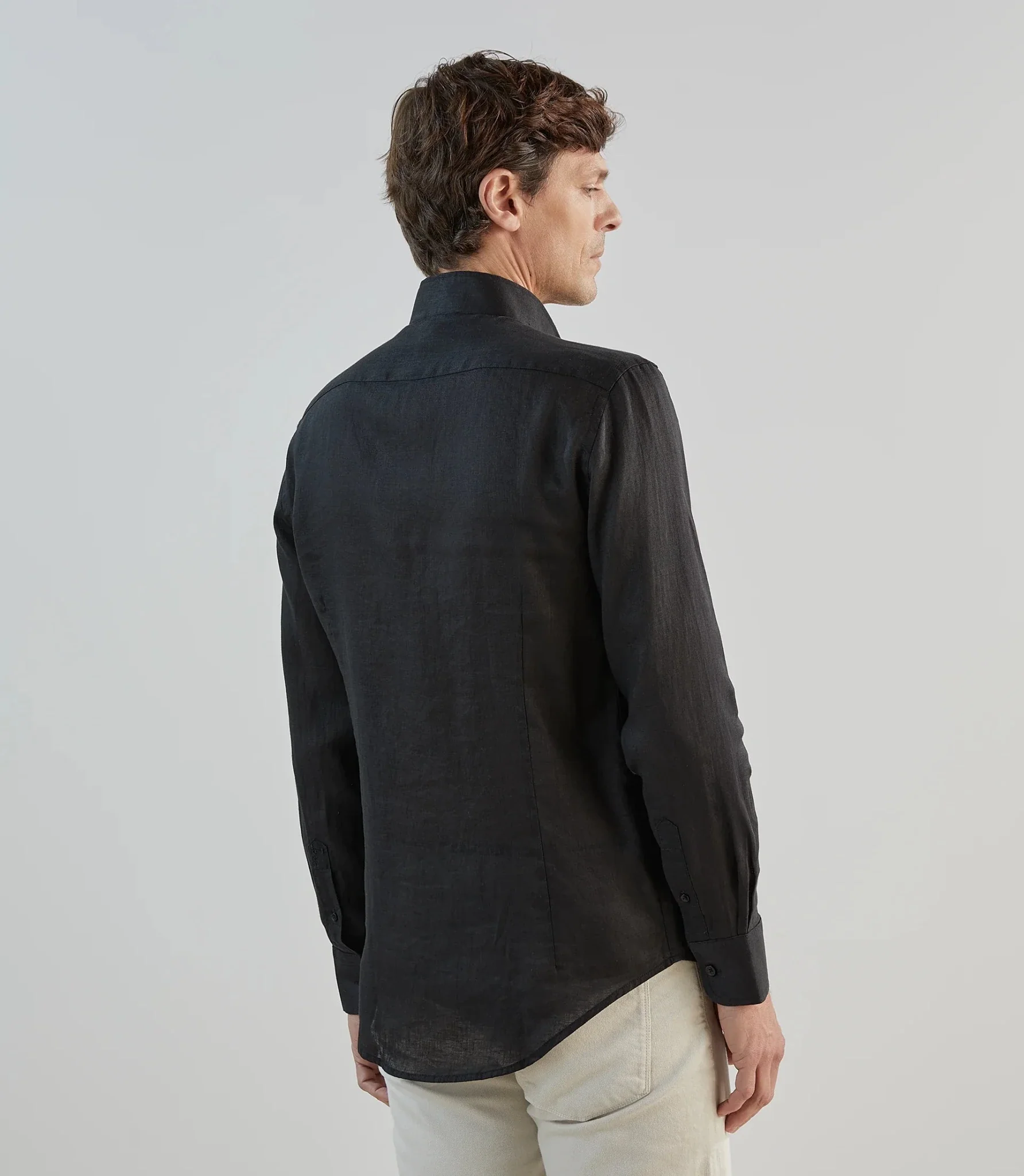 Chemise 100% lin noire - Image 4