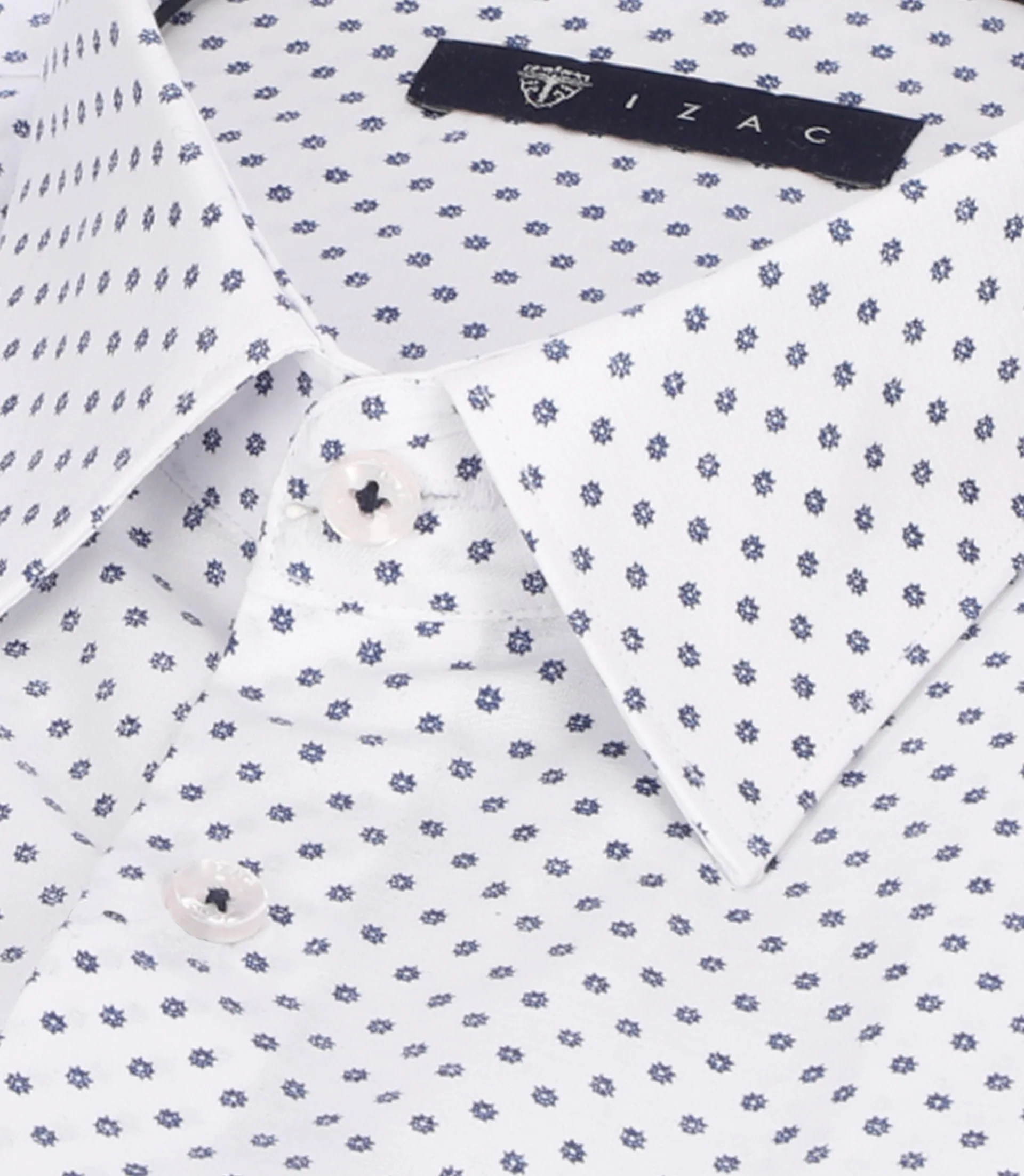Chemise slim à imprimé micro motifs blanc MATHEWOUT - Image 2