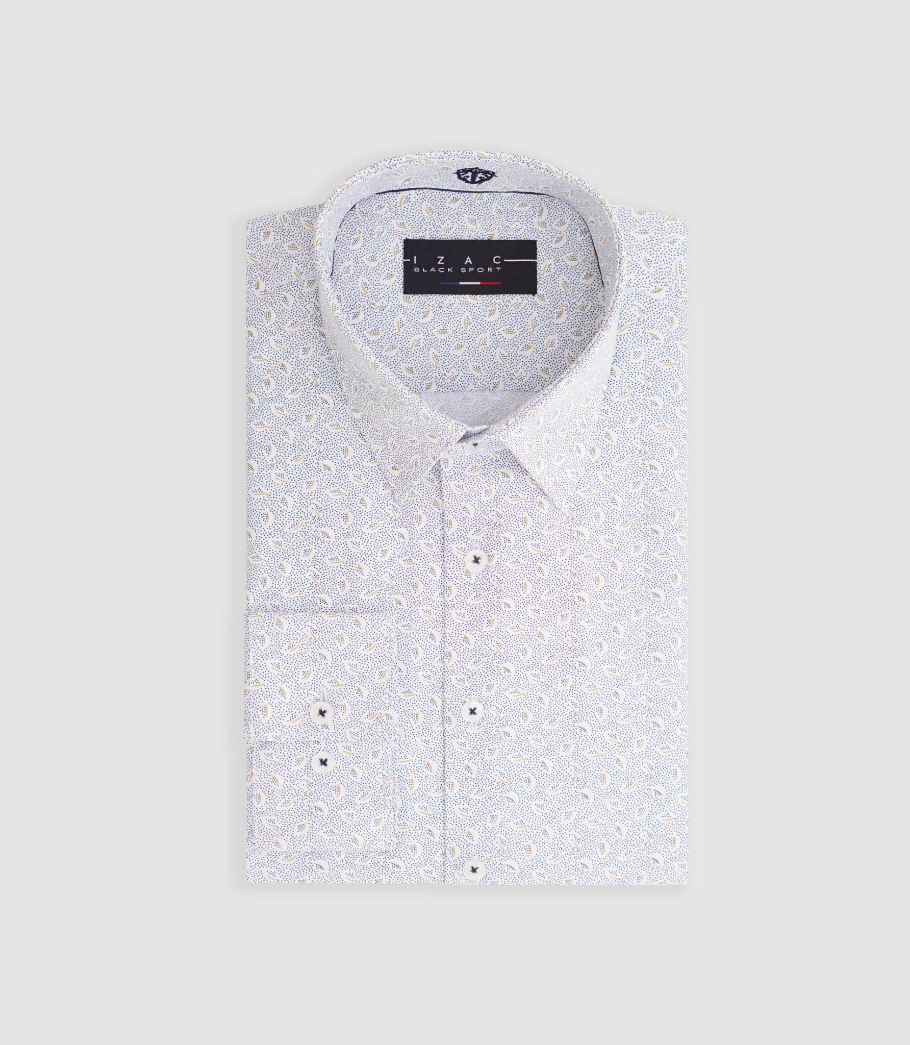 Chemise imprimée micro motifs jaune "Maturin" - Image 3