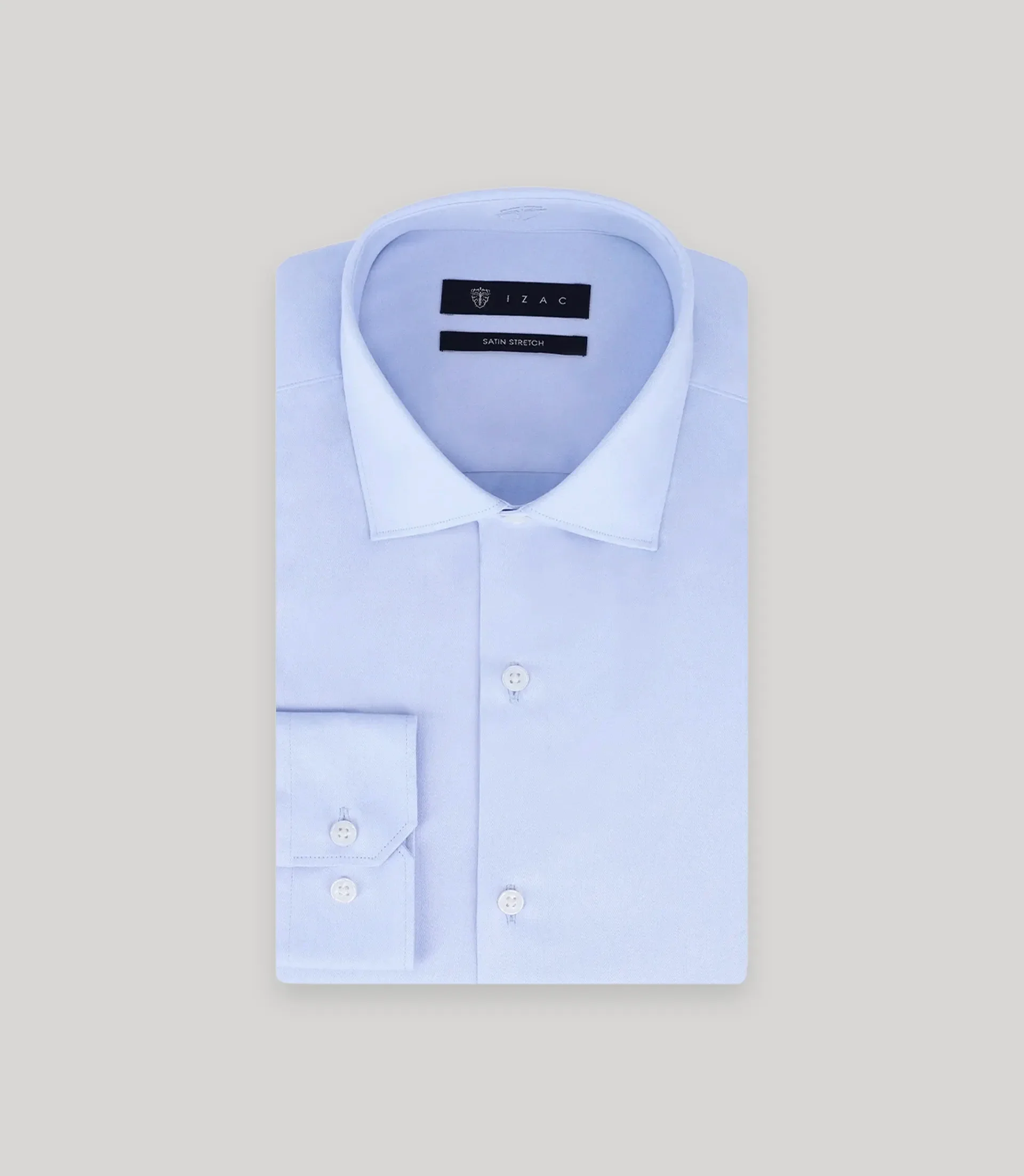 Chemise slim en satin de coton ciel - Image 3