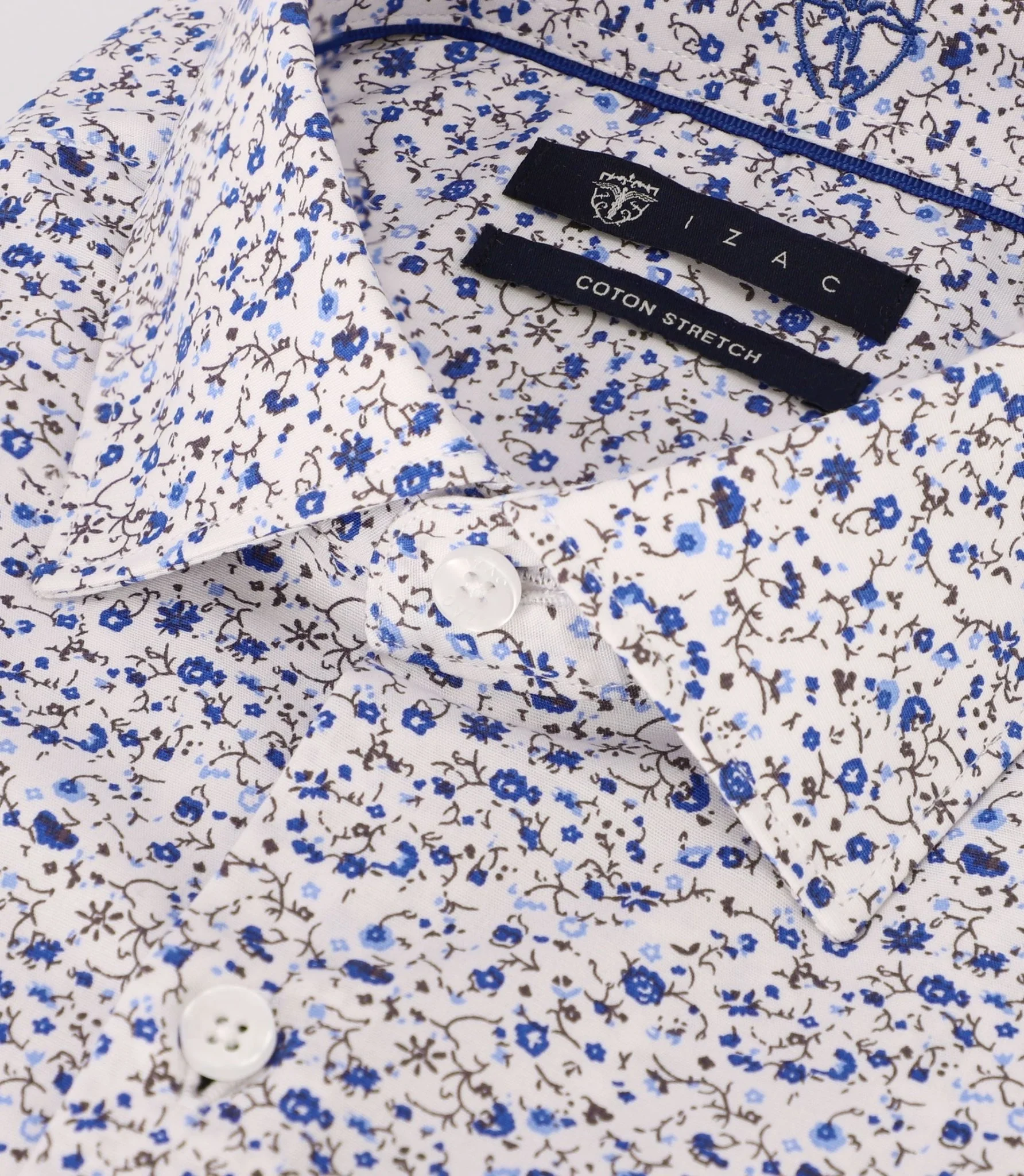 Chemise avec fleurs bleue - Image 2