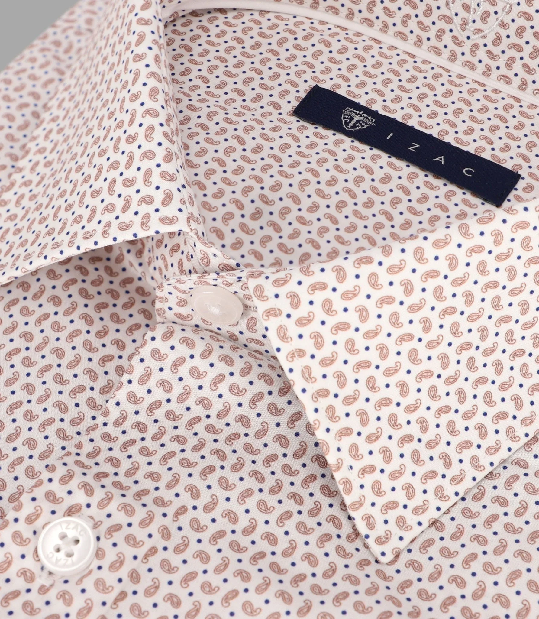 Chemise imprimée manches longues camel - Image 2