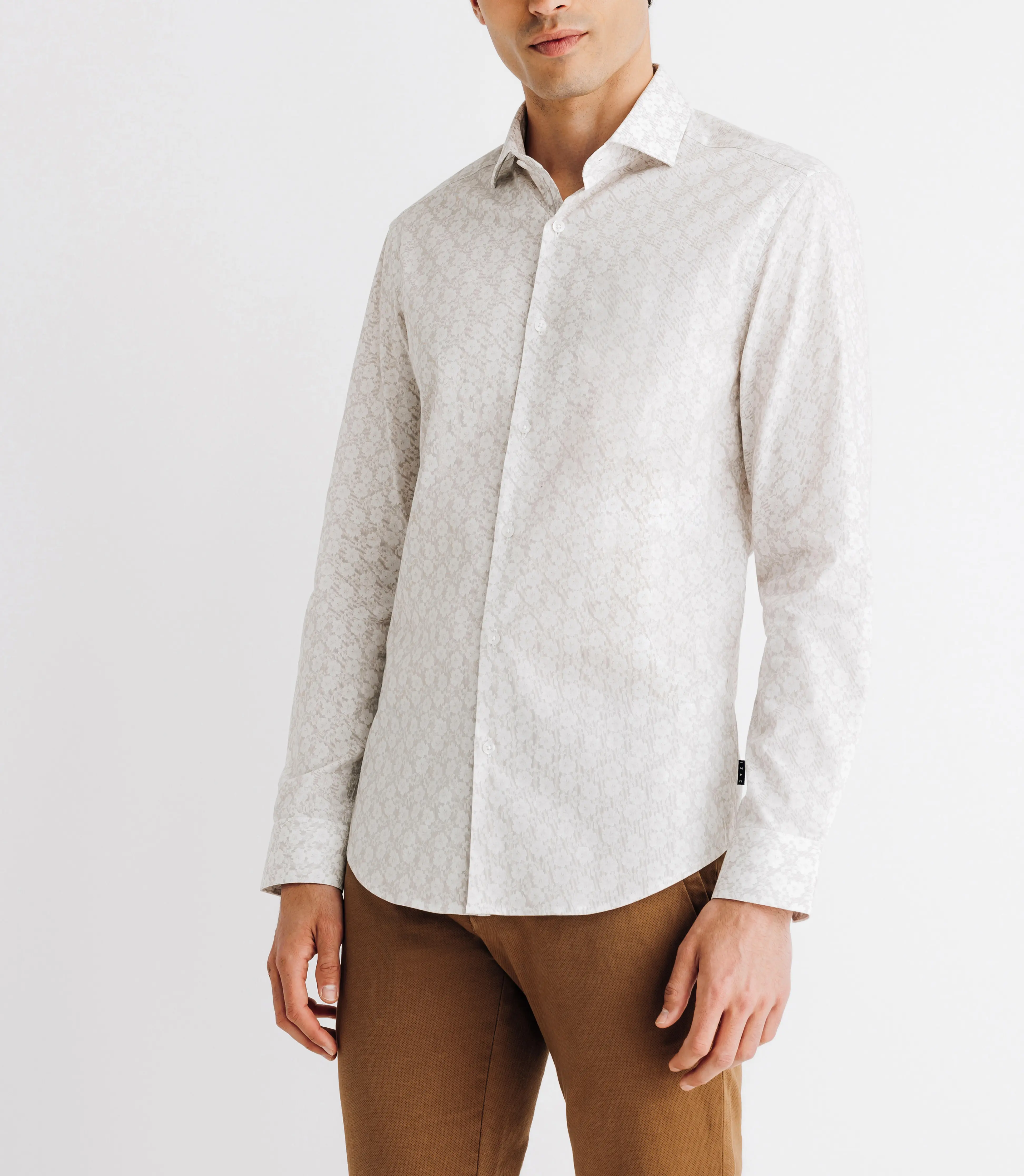 Chemise imprimée à fleurs beige - Image 2