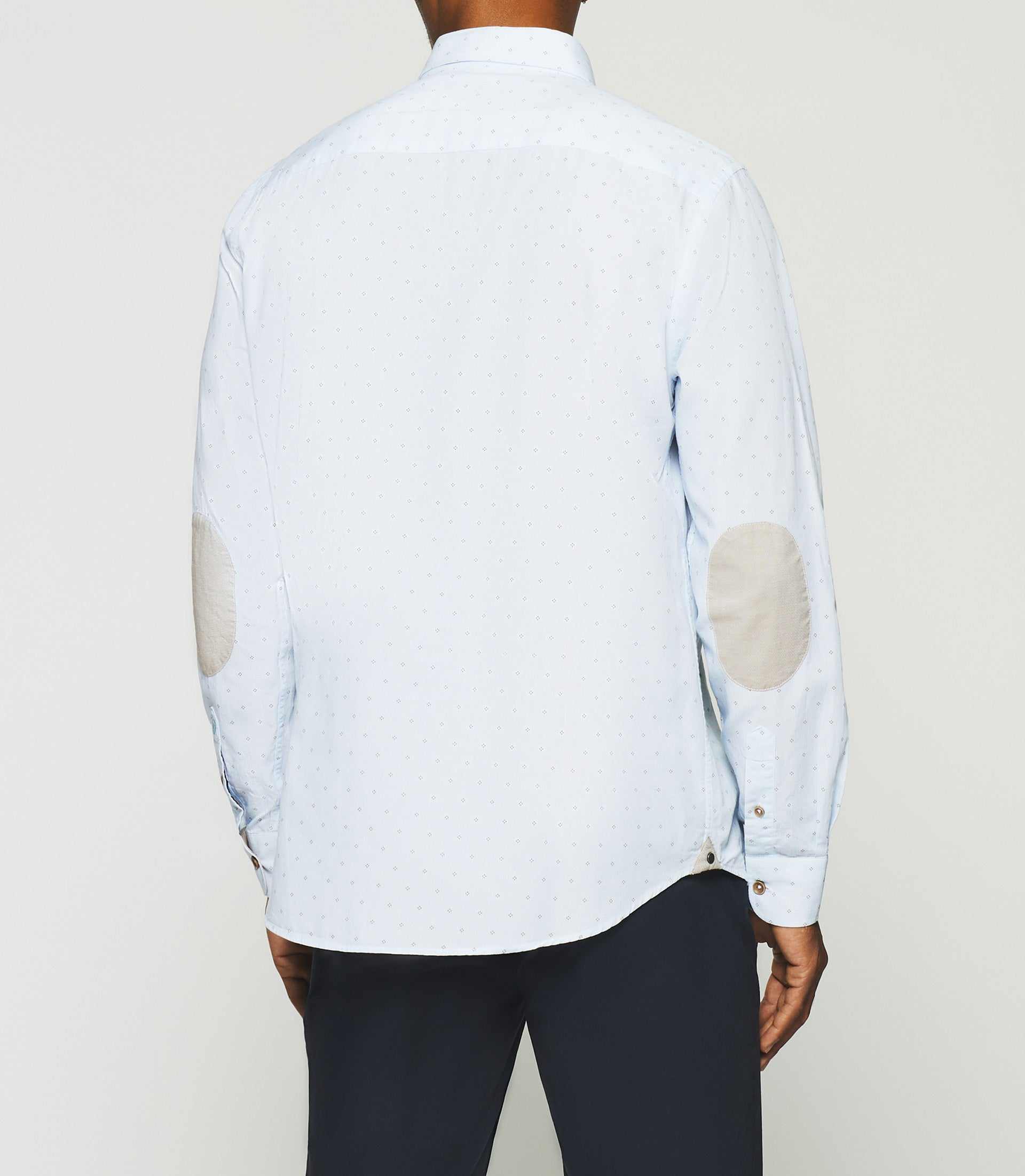Chemise regular à imprimé blanche et camel KELLY - Image 3