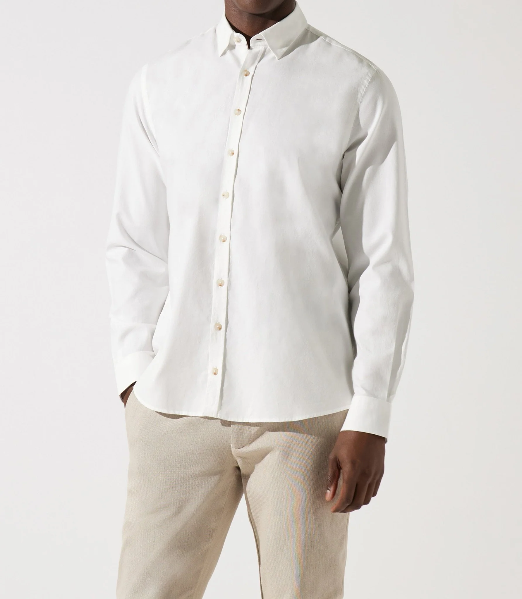 Chemise droite à coudières blanche JANIS - Image 2