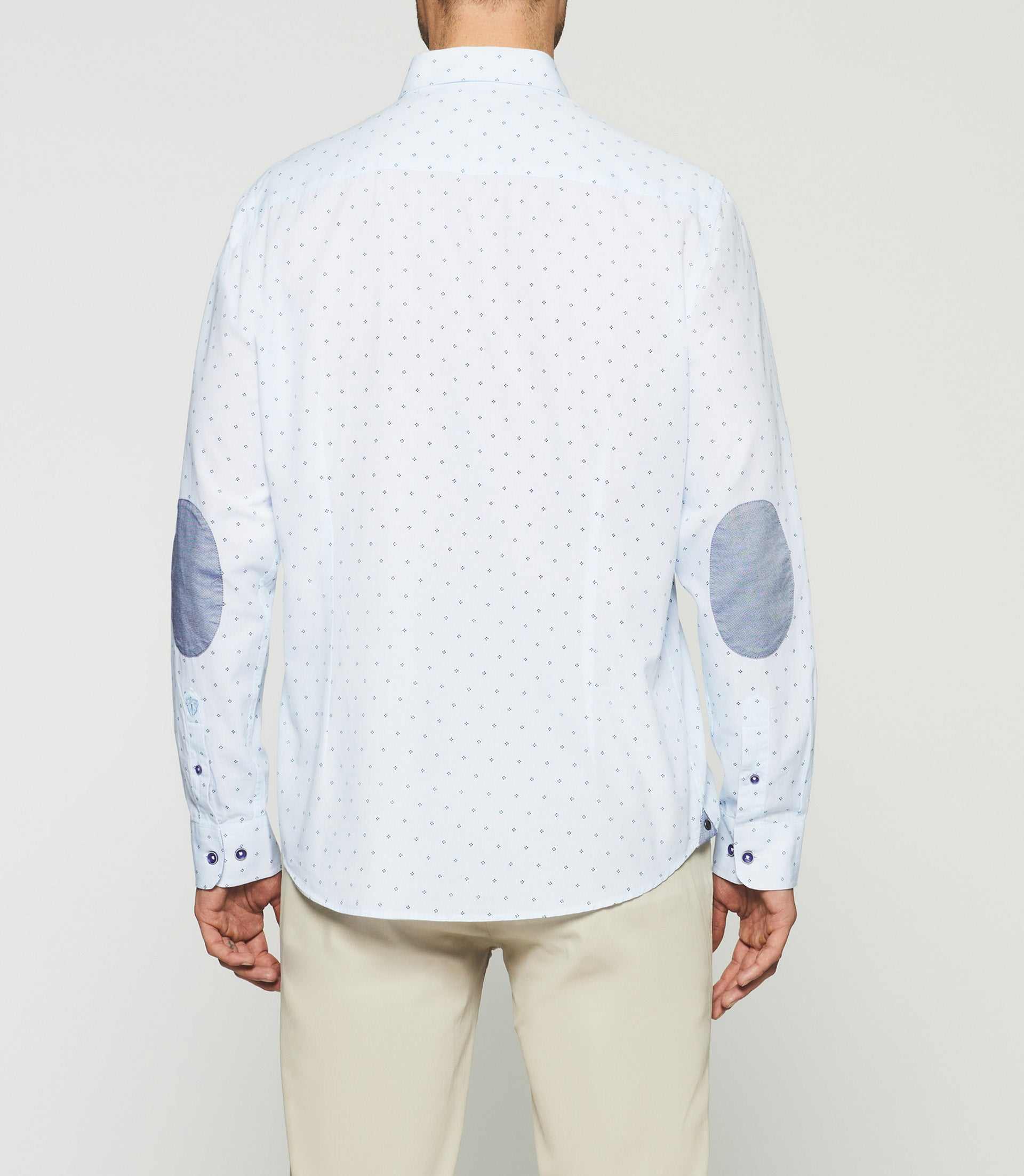 Chemise à imprimé blanche et marine KELLY - Image 3