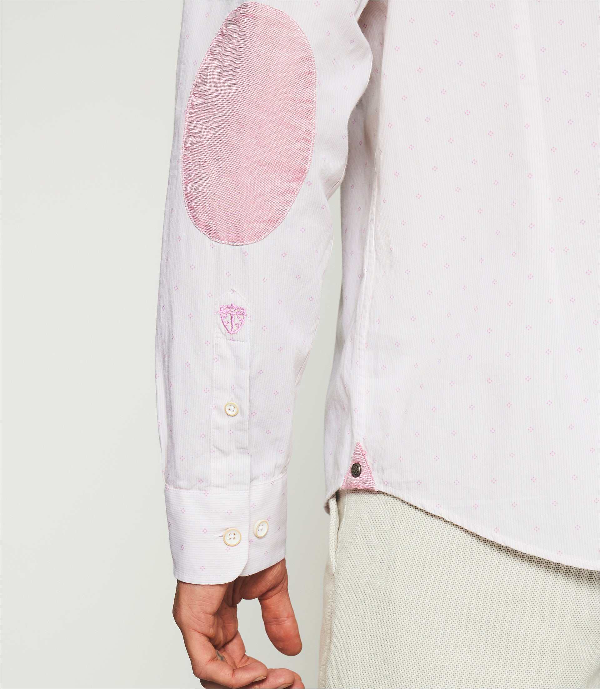 Chemise regular à imprimé blanche et rose KELLY - Image 3