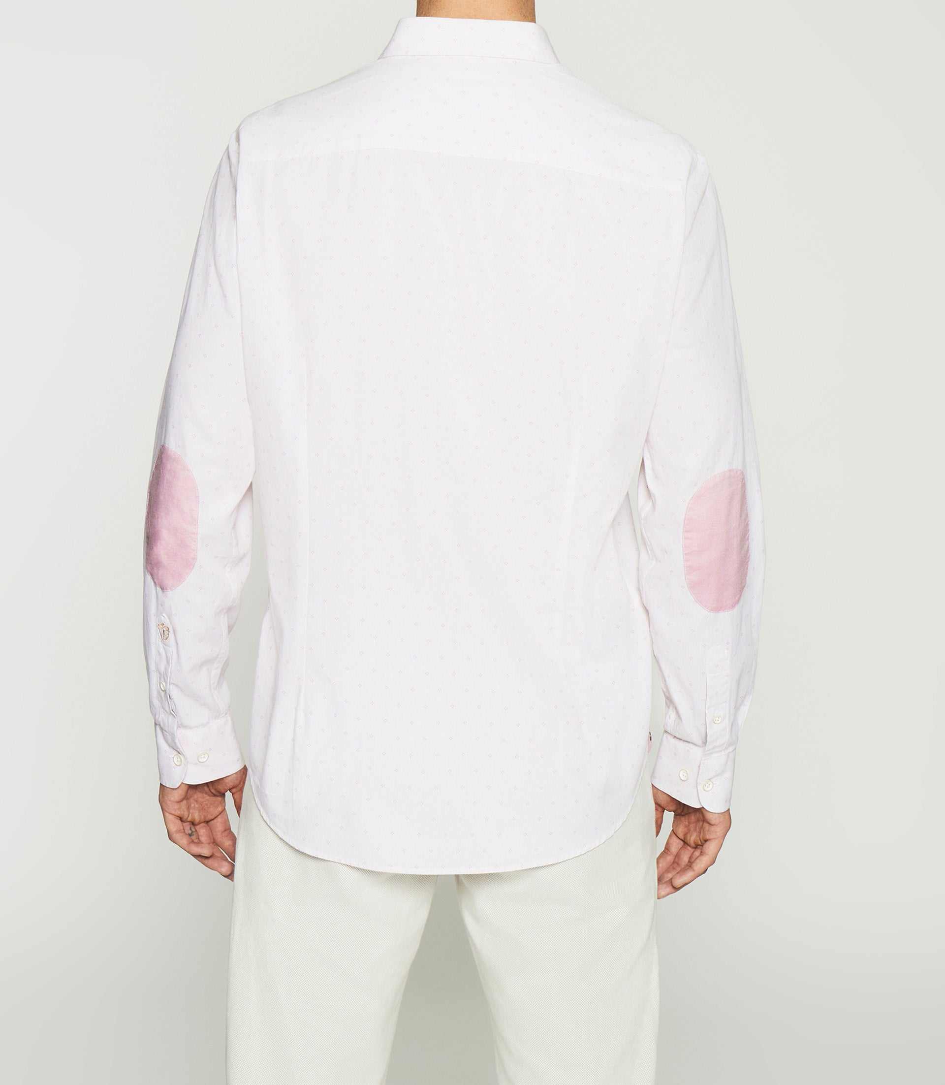 Chemise regular à imprimé blanche et rose KELLY - Image 4