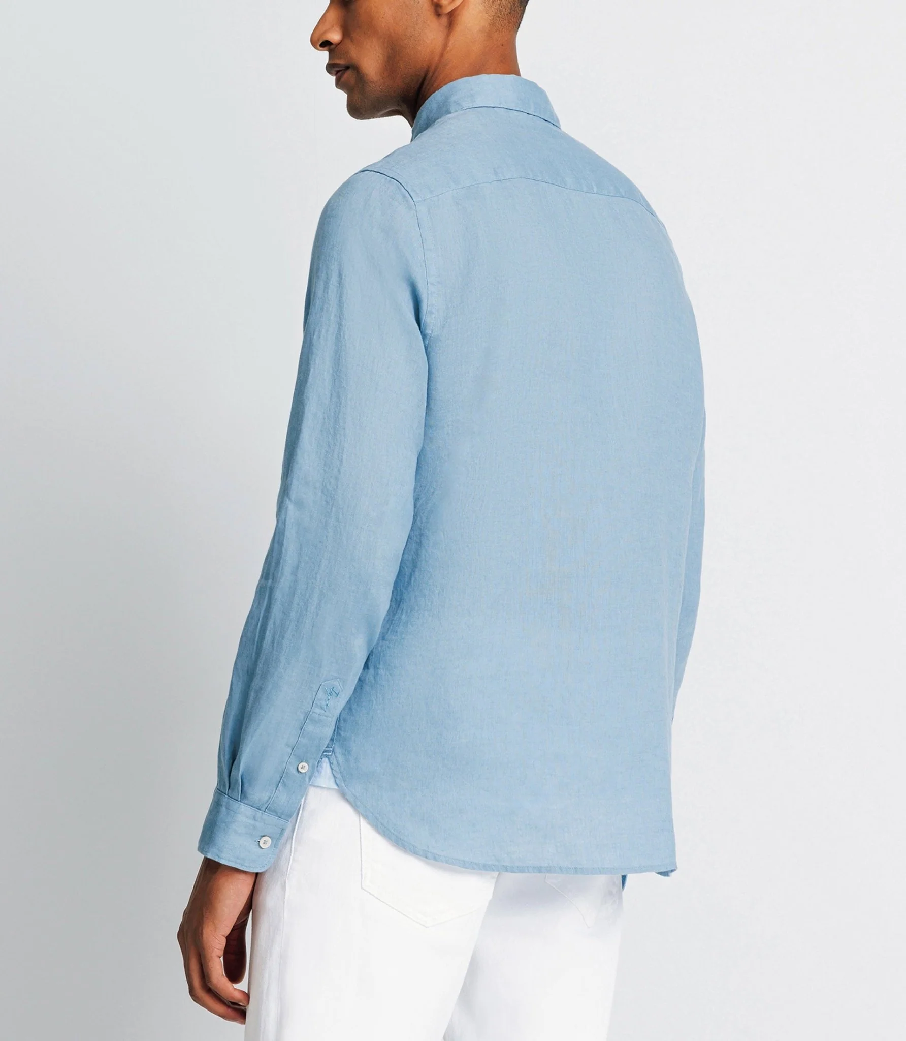 Chemise casual en lin indigo - Image 3