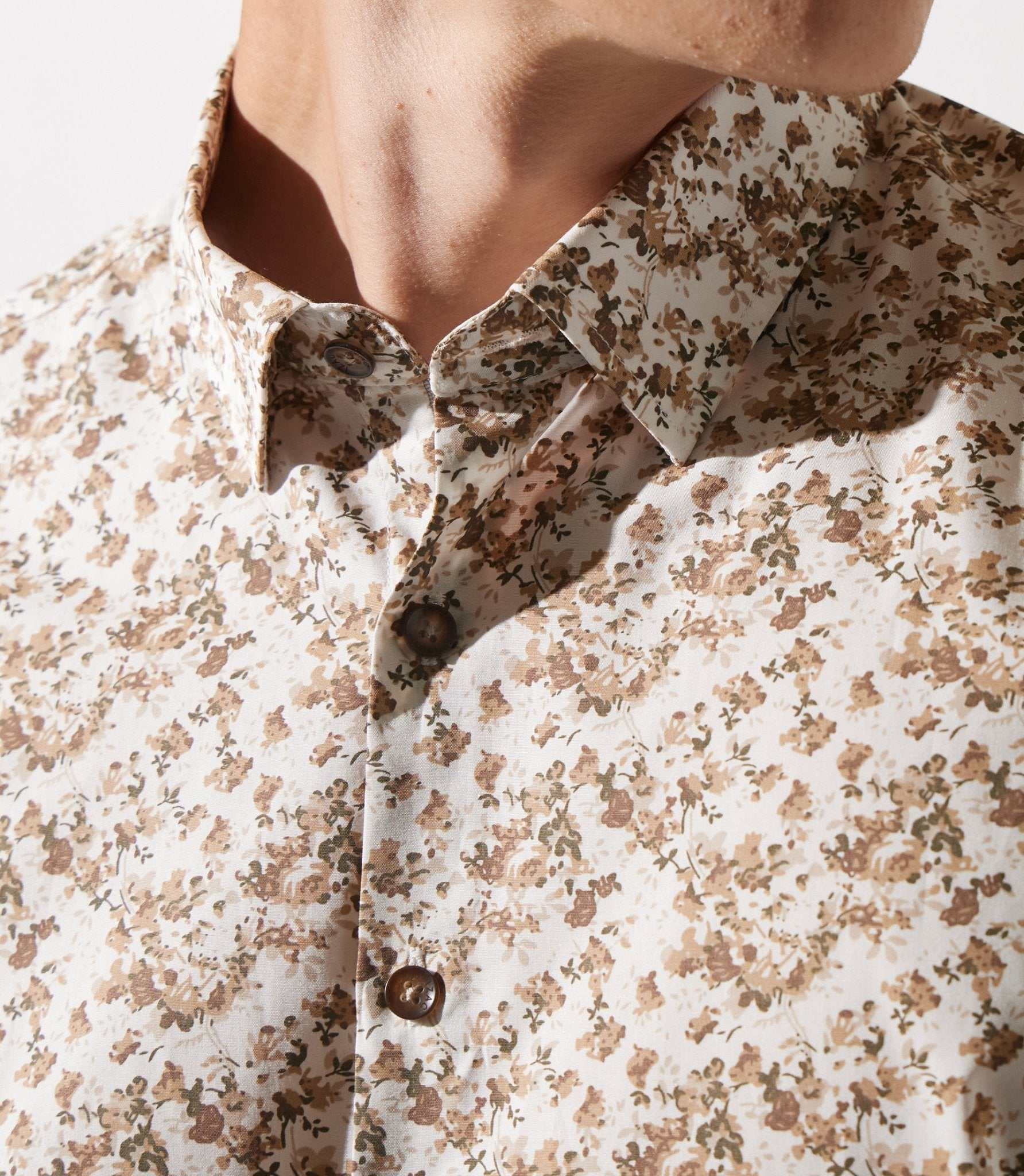 Chemise droite à imprimé floral kaki JACKI - Image 4
