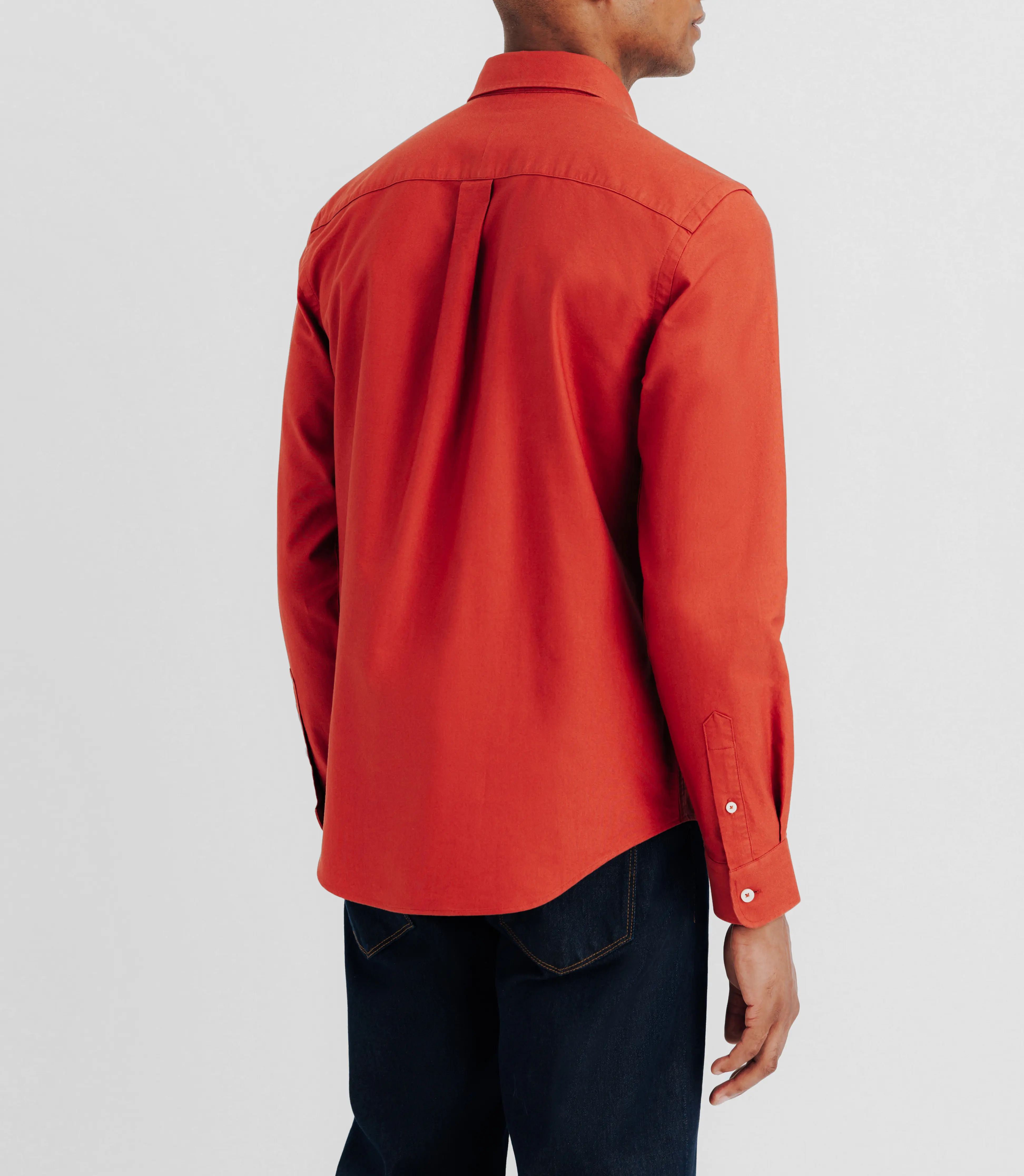 Chemise avec col boutonné orange - Image 4