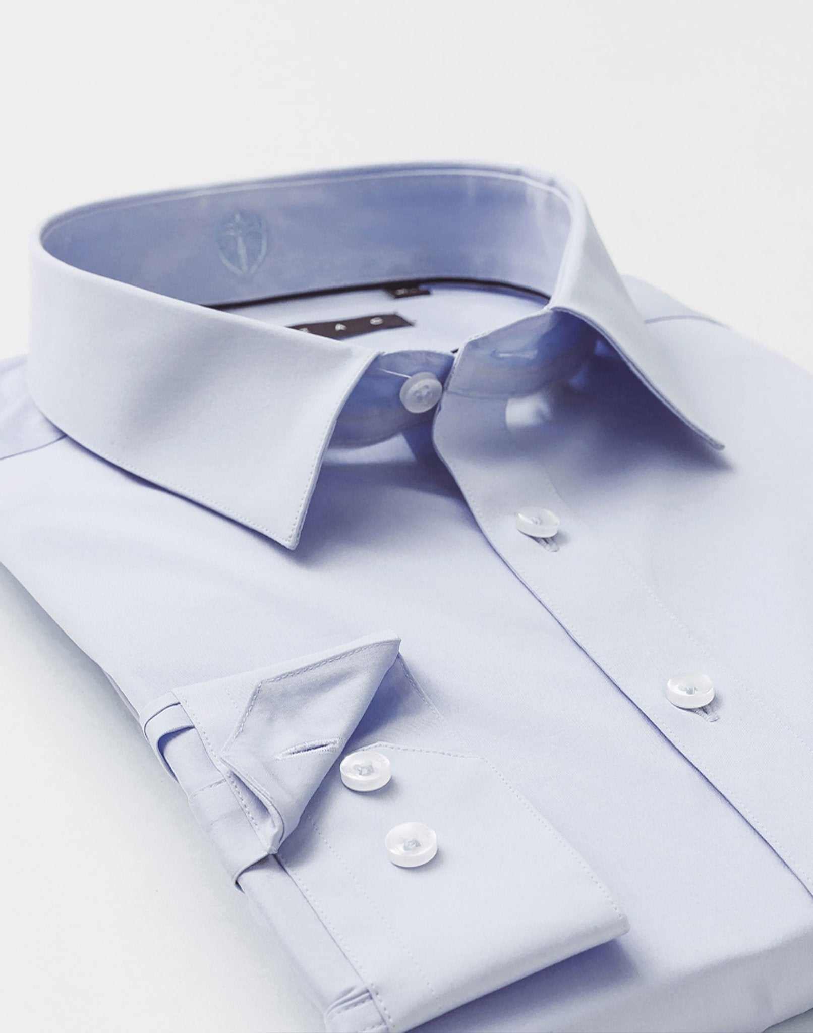 Chemise coton stretch ciel "Malte" - Image 2