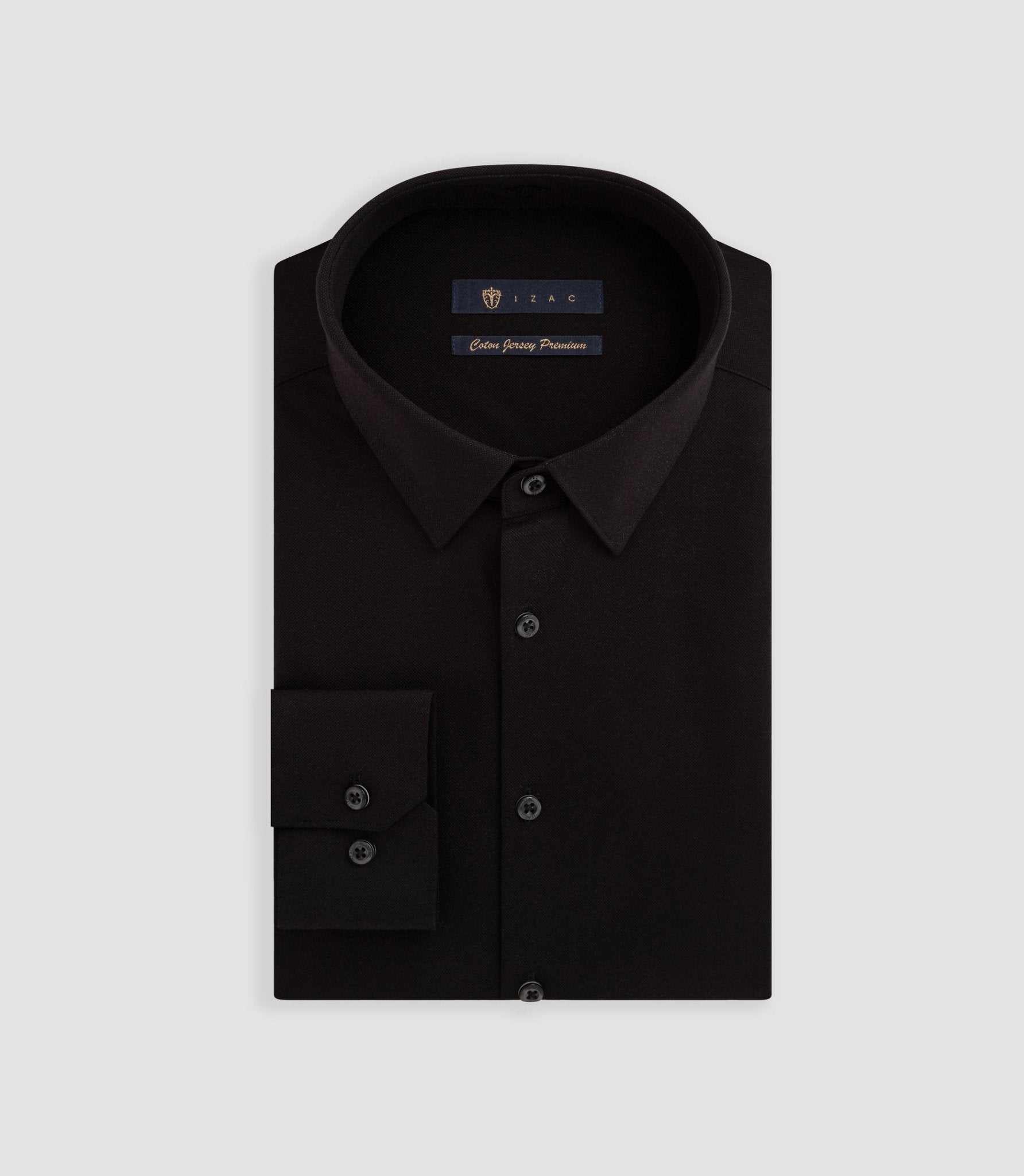 Chemise en jersey de coton noir "Dylan" - Image 3