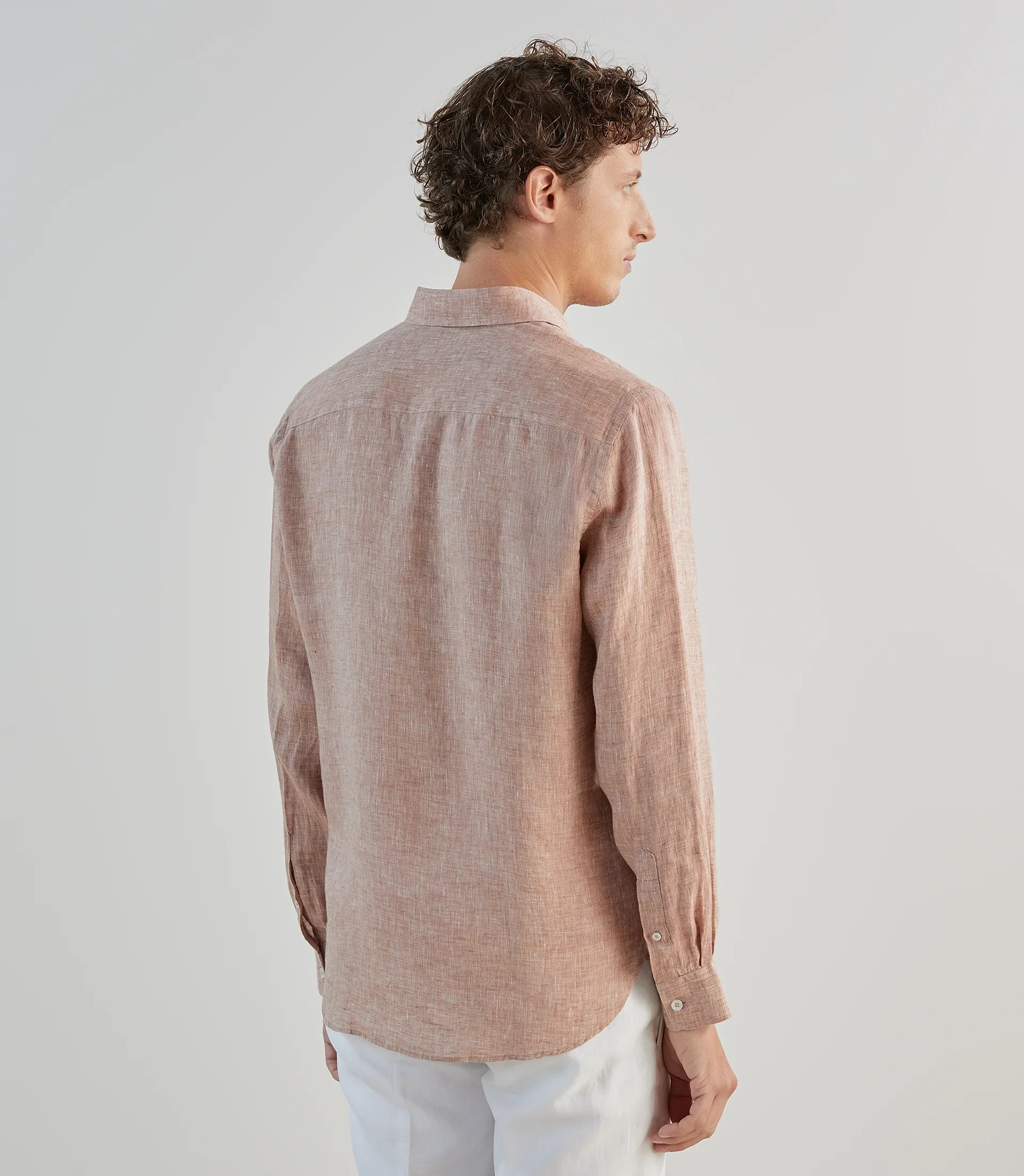 Chemise 100% lin rouge bordeaux - Image 4