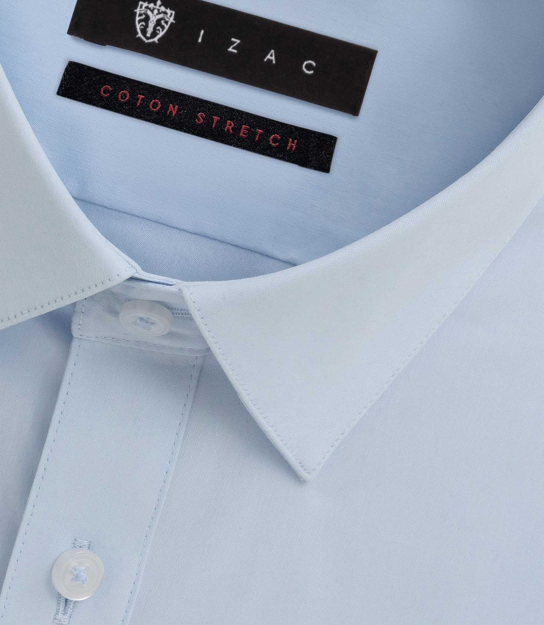 Chemise slim en popeline stretch bleu ciel MALTEBT - Image 2