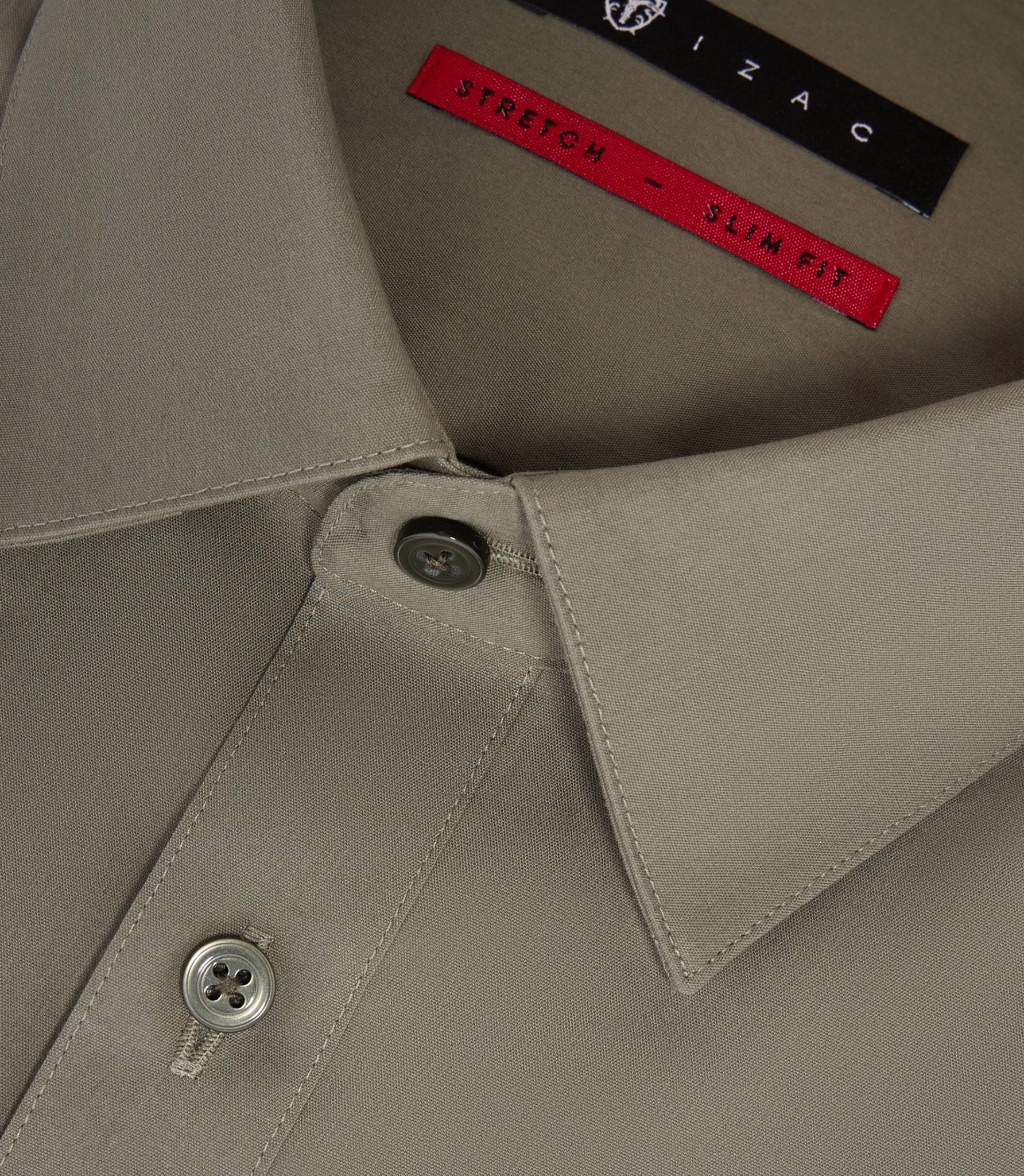 Chemise en popeline stretch kaki "Malte" - Image 2
