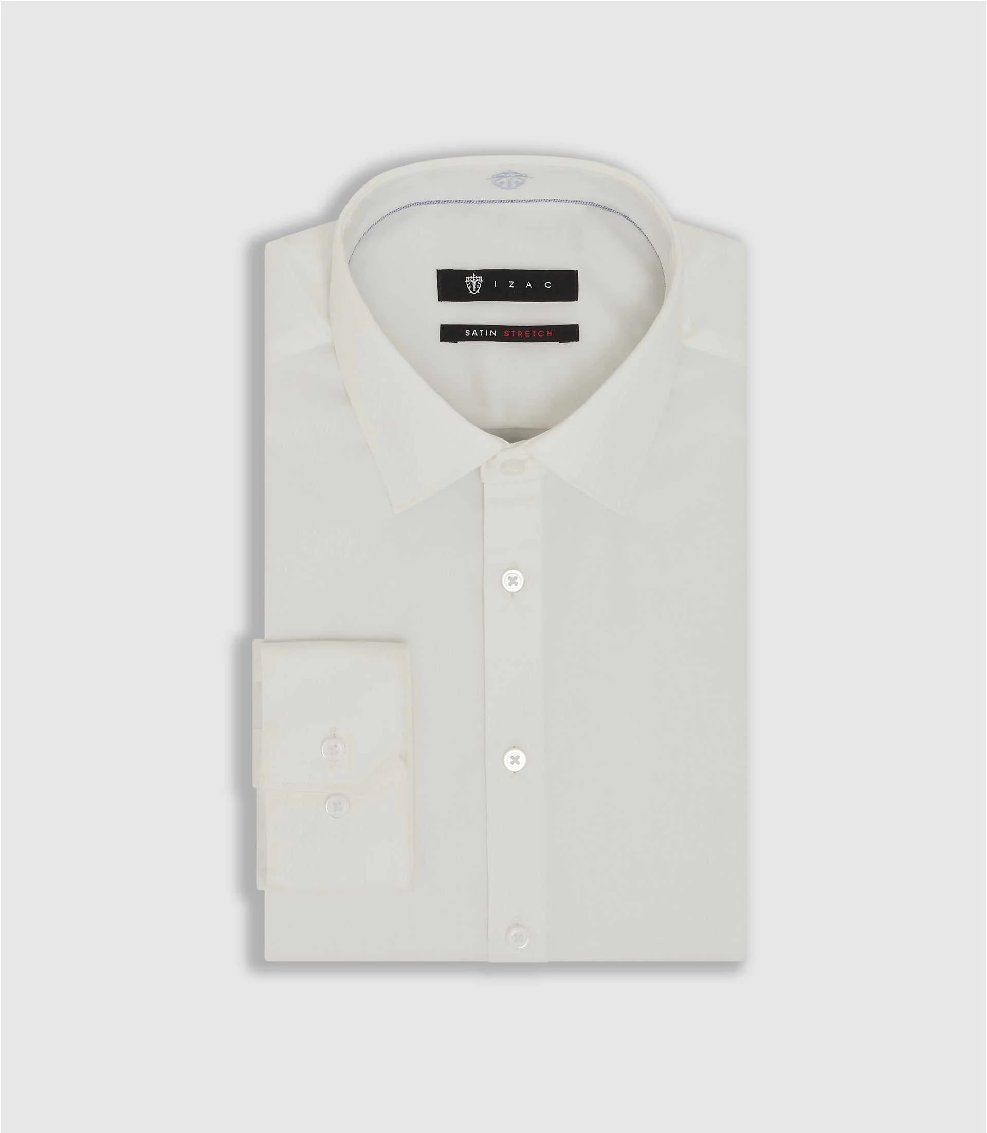Chemise en satin stretch écru "Sastretchbasic"