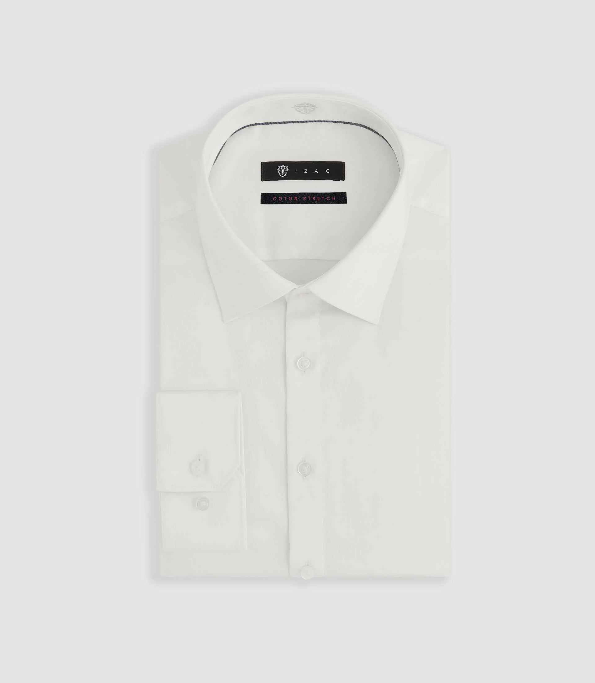 Chemise regular en satin stretch écru SASTRETCHBASIC - Image 3