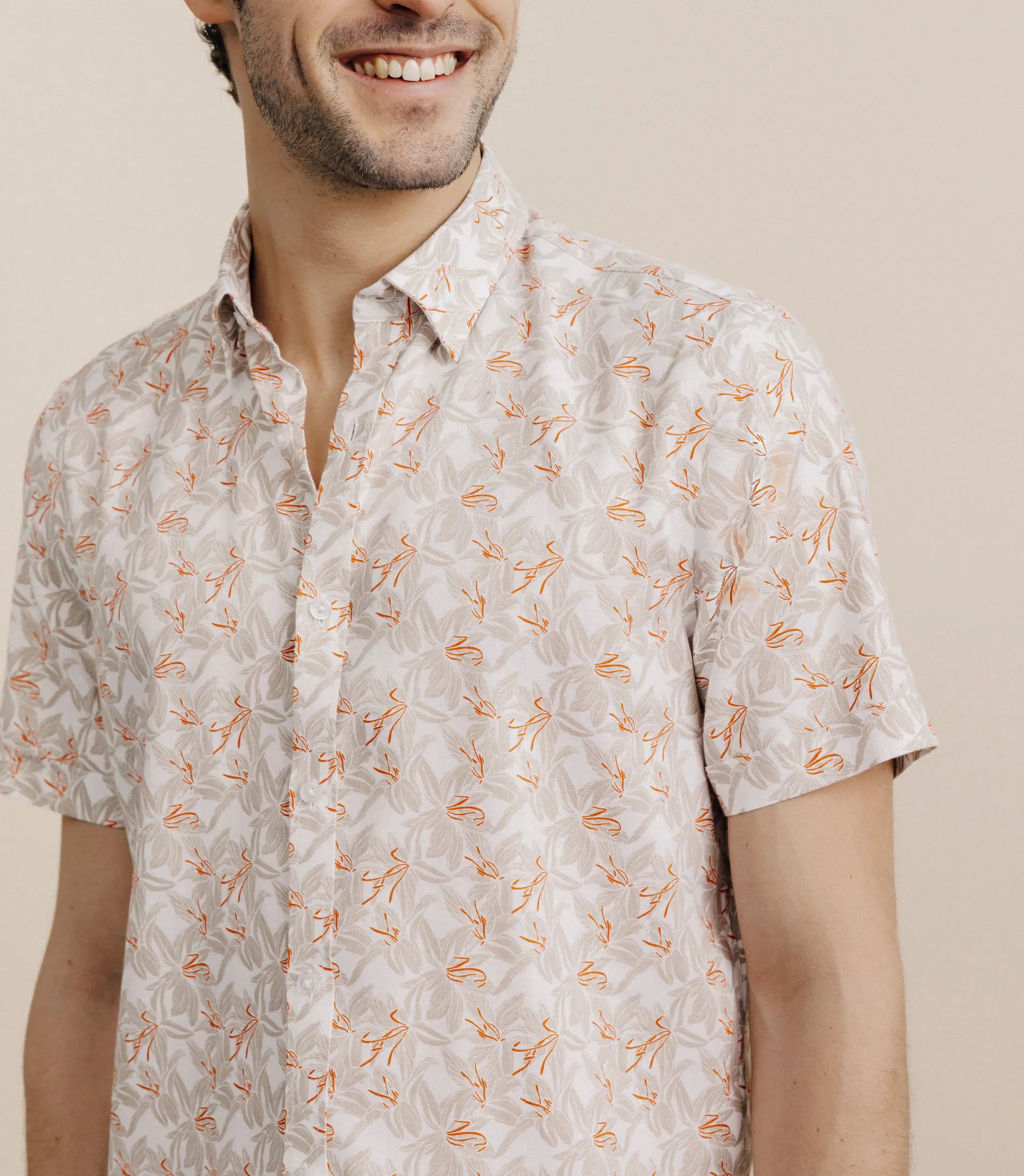 Chemise fantaisie beige - Image 2