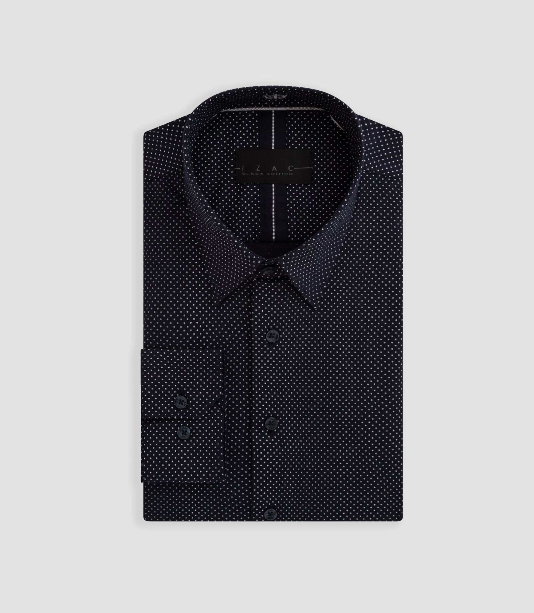 Chemise imprimée à pois marine "Baki" - Image 3