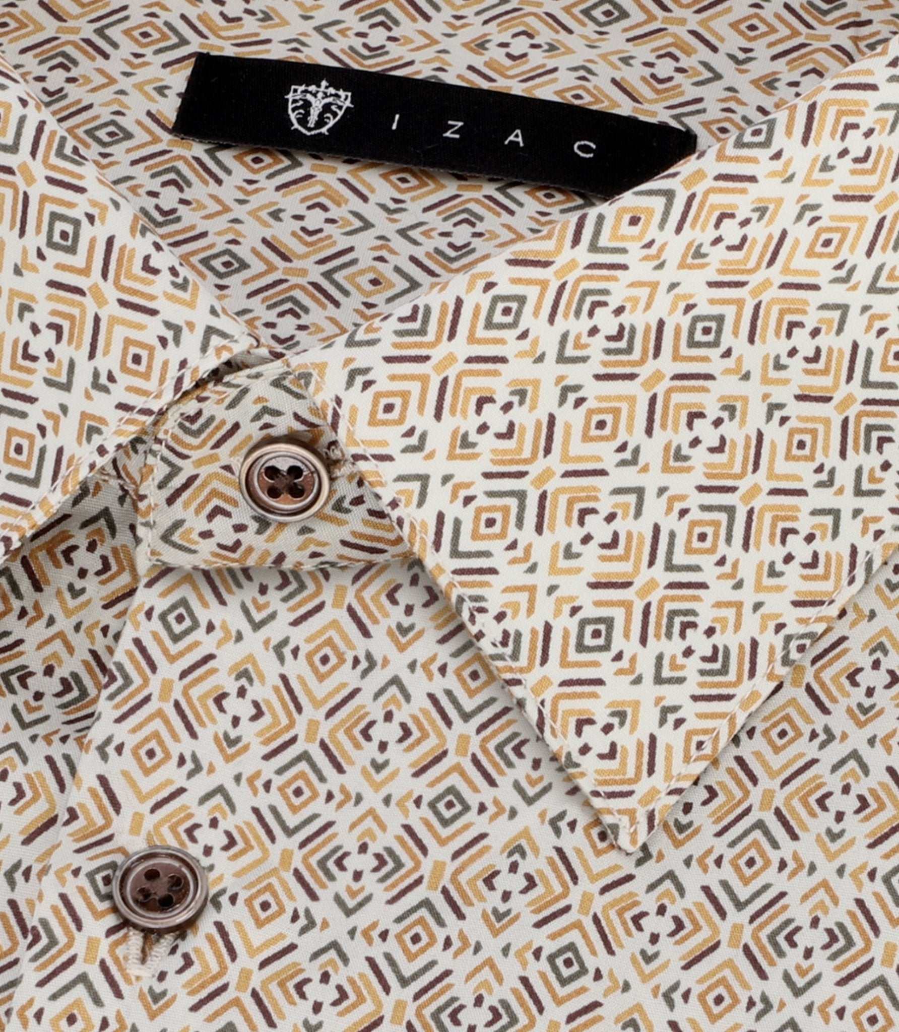 Chemise à imprimé géométrique beige PACCO - Image 2