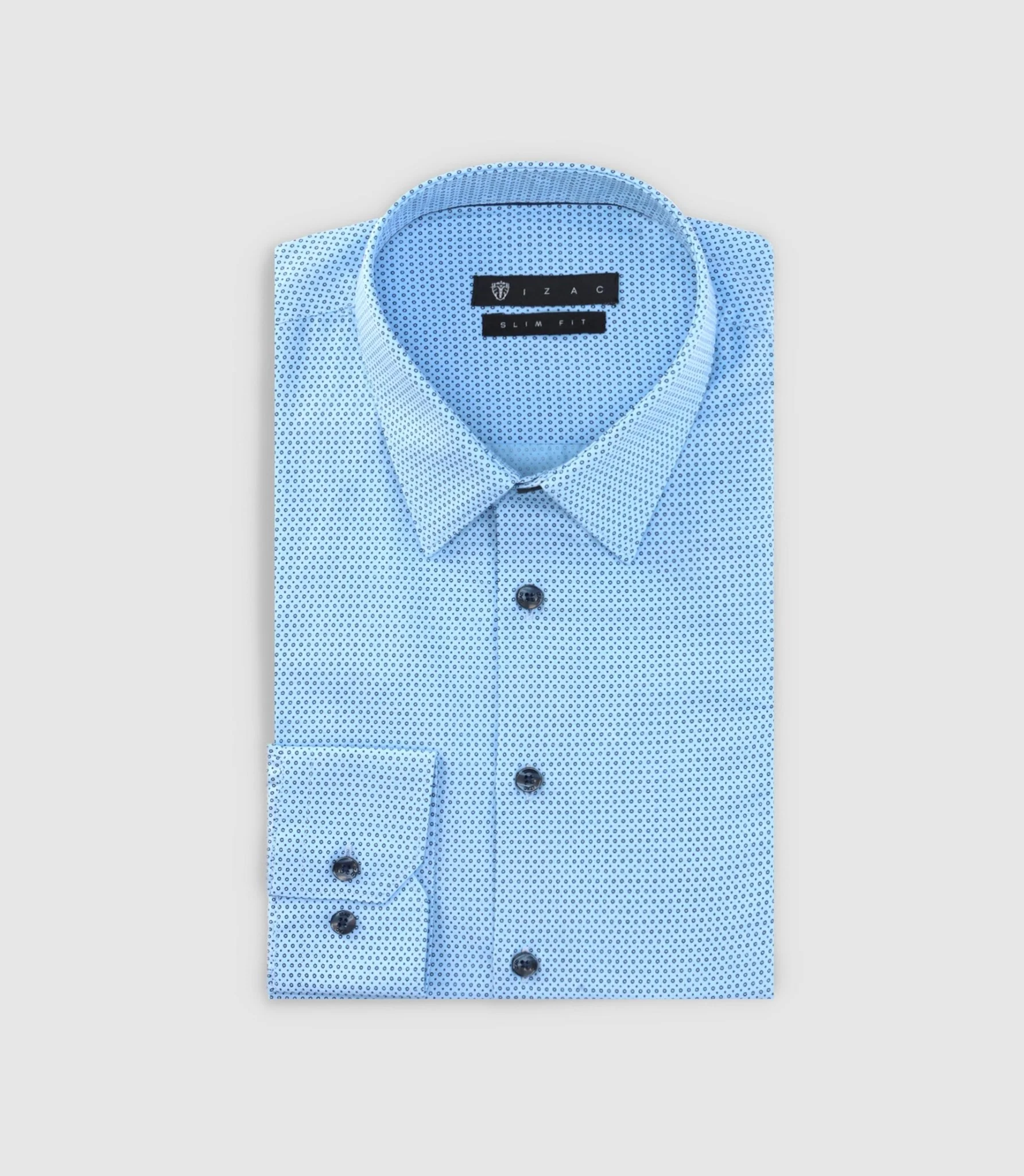 Chemise imprimée micro motifs ciel marine PERLE - Image 3