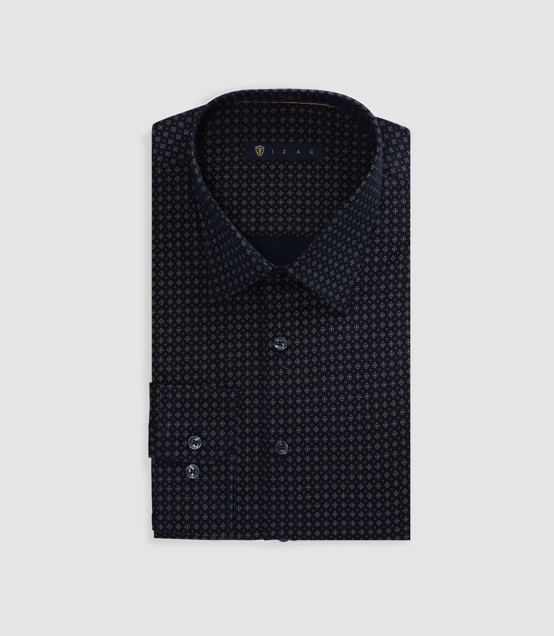 Chemise à imprimé micro motifs marine PEDRO - Image 3