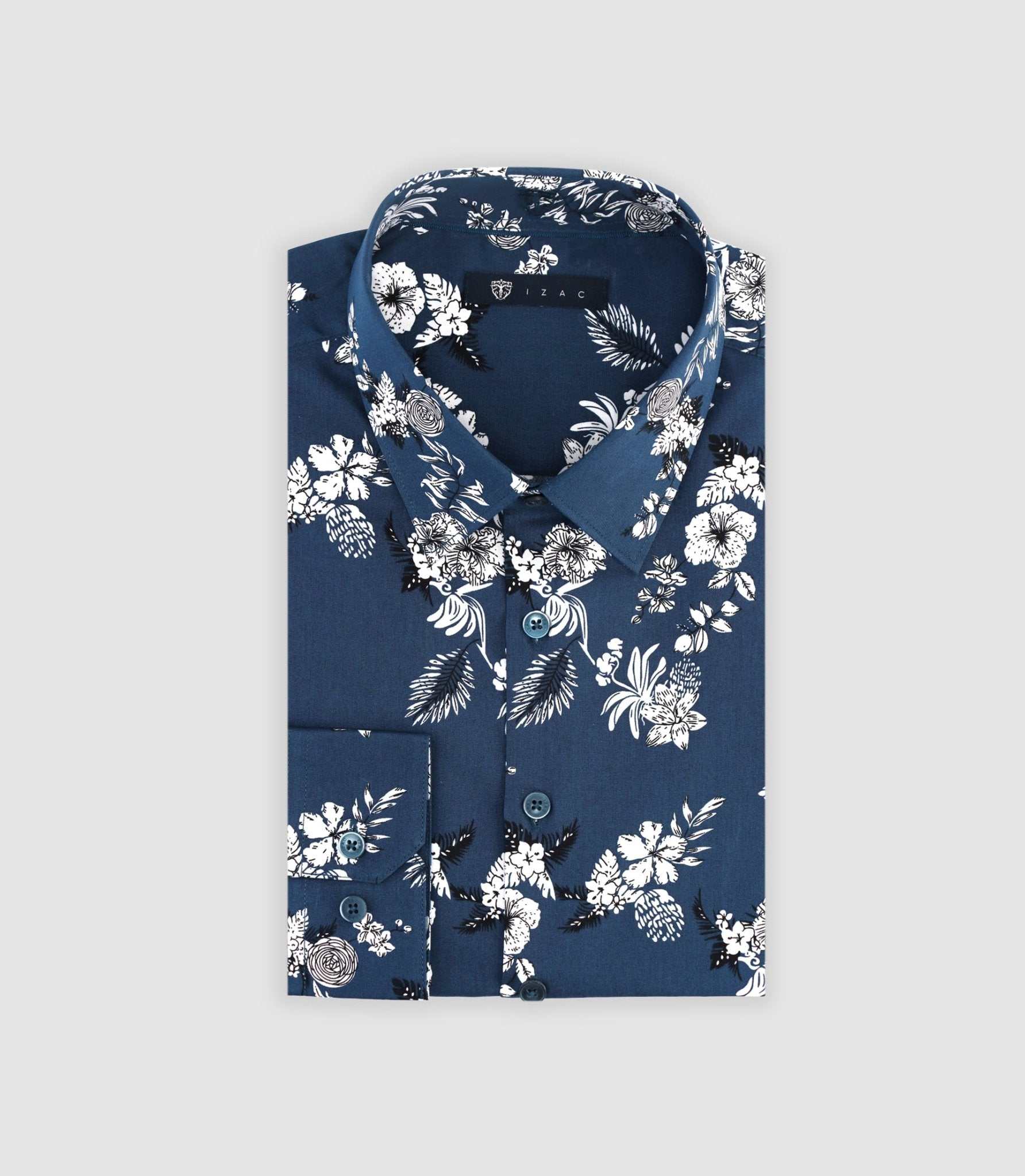 Chemise à imprimé fleuris marine MIOCHE - Image 3