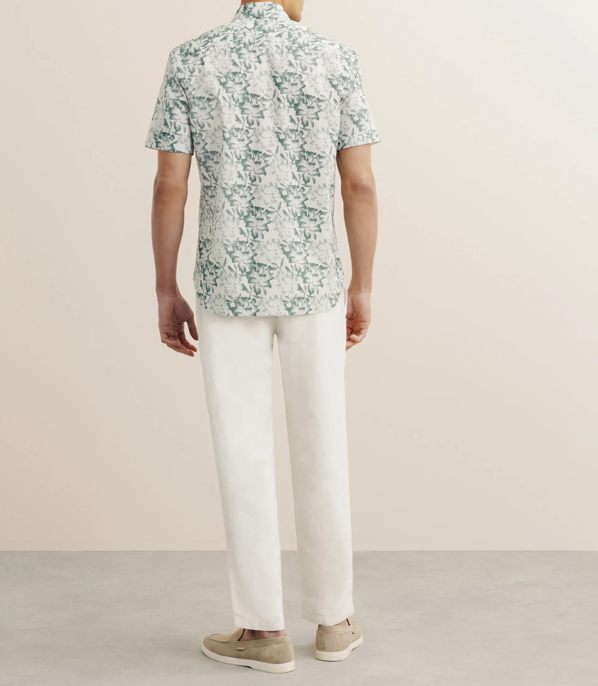 Chemise imprimée manches courtes verte - Image 4