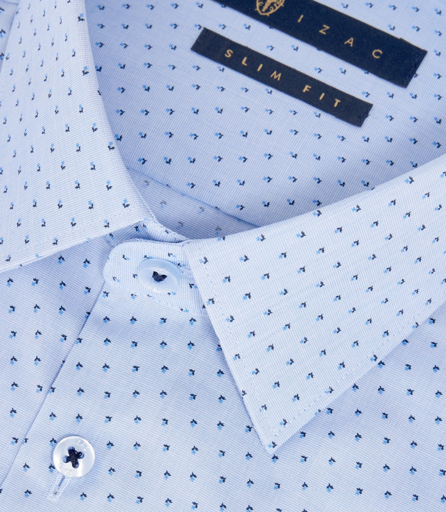 Chemise imprimée micro motif bleu ciel "Micki" - Image 2