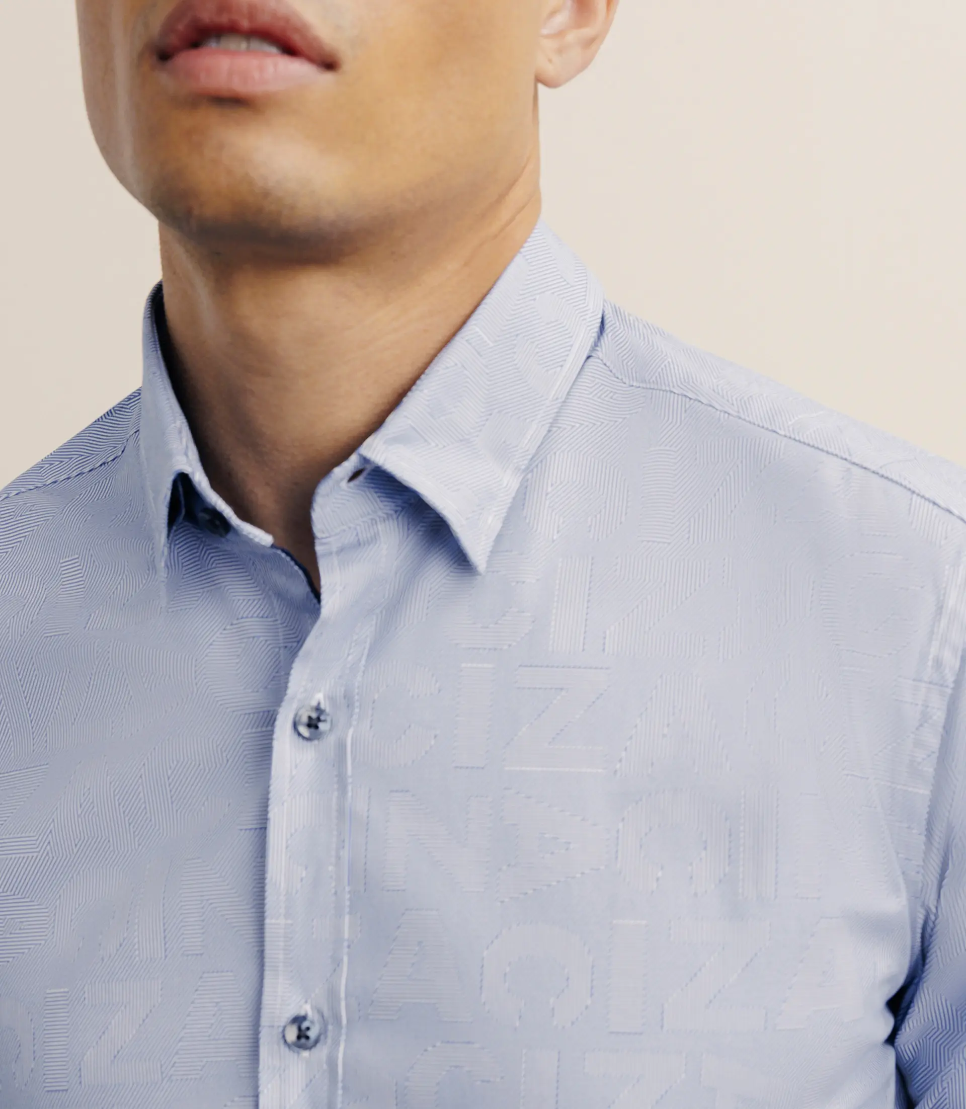 Chemise manches longue droite bleue - Image 2