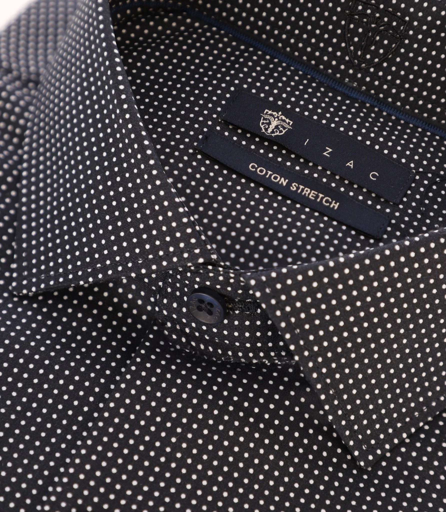 Chemise à pois marine - Image 2