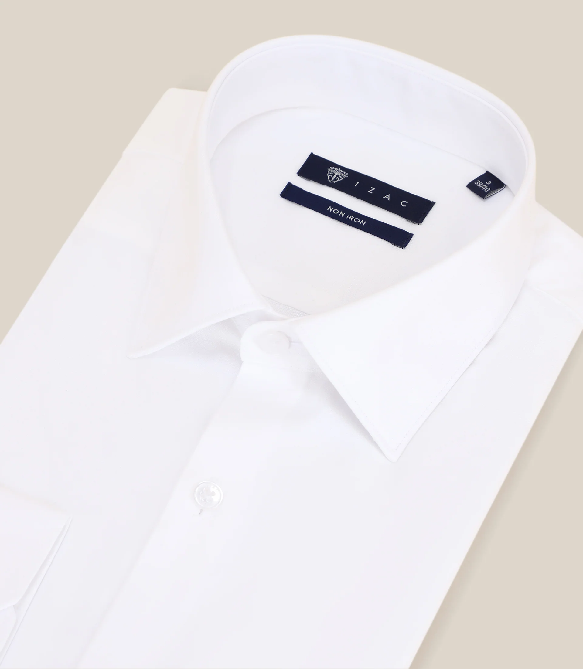 Chemise infroissable col italien blanche - Image 2