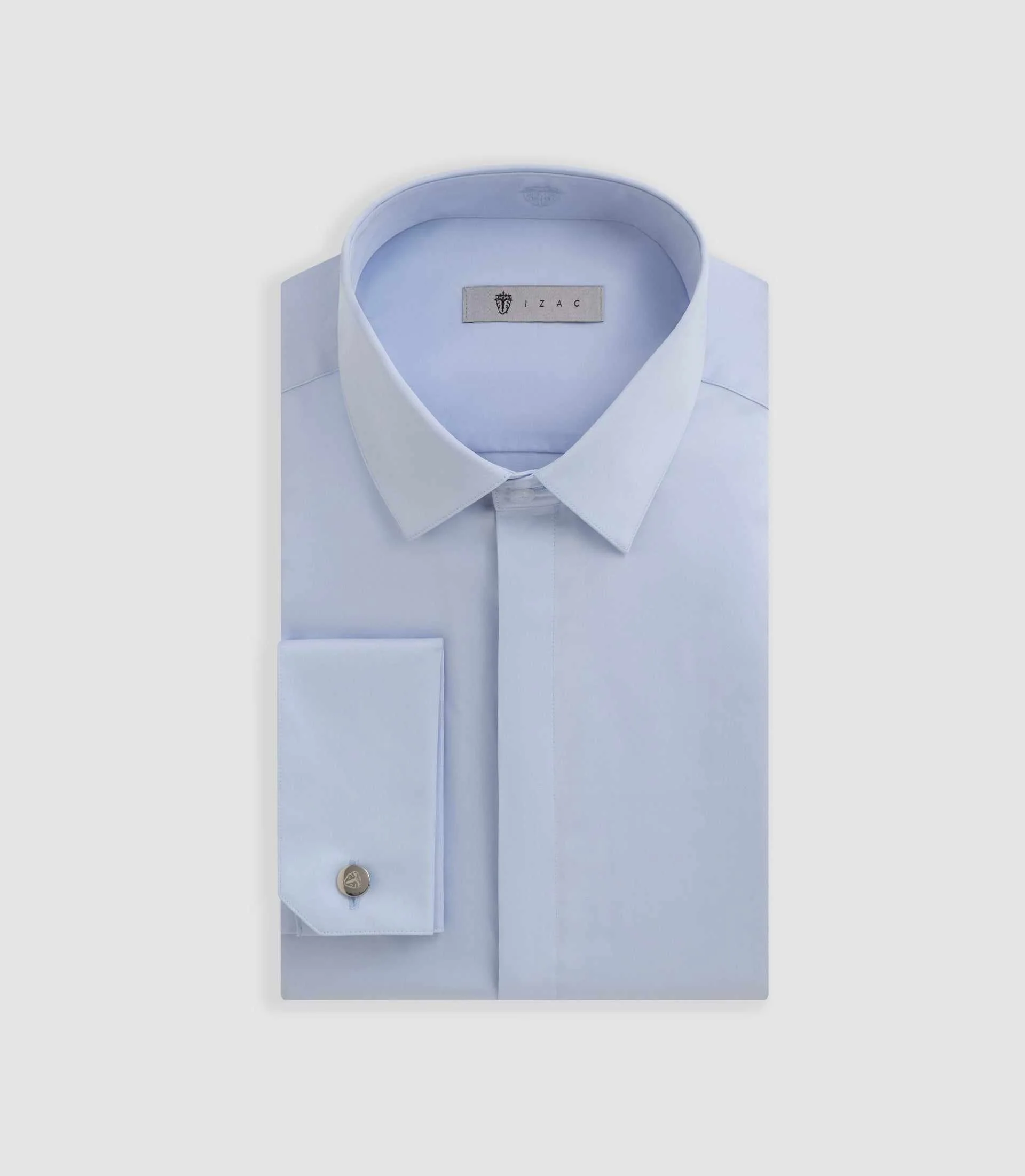 Chemise satin mixte slim ciel "Satinmixteslim" - Image 2