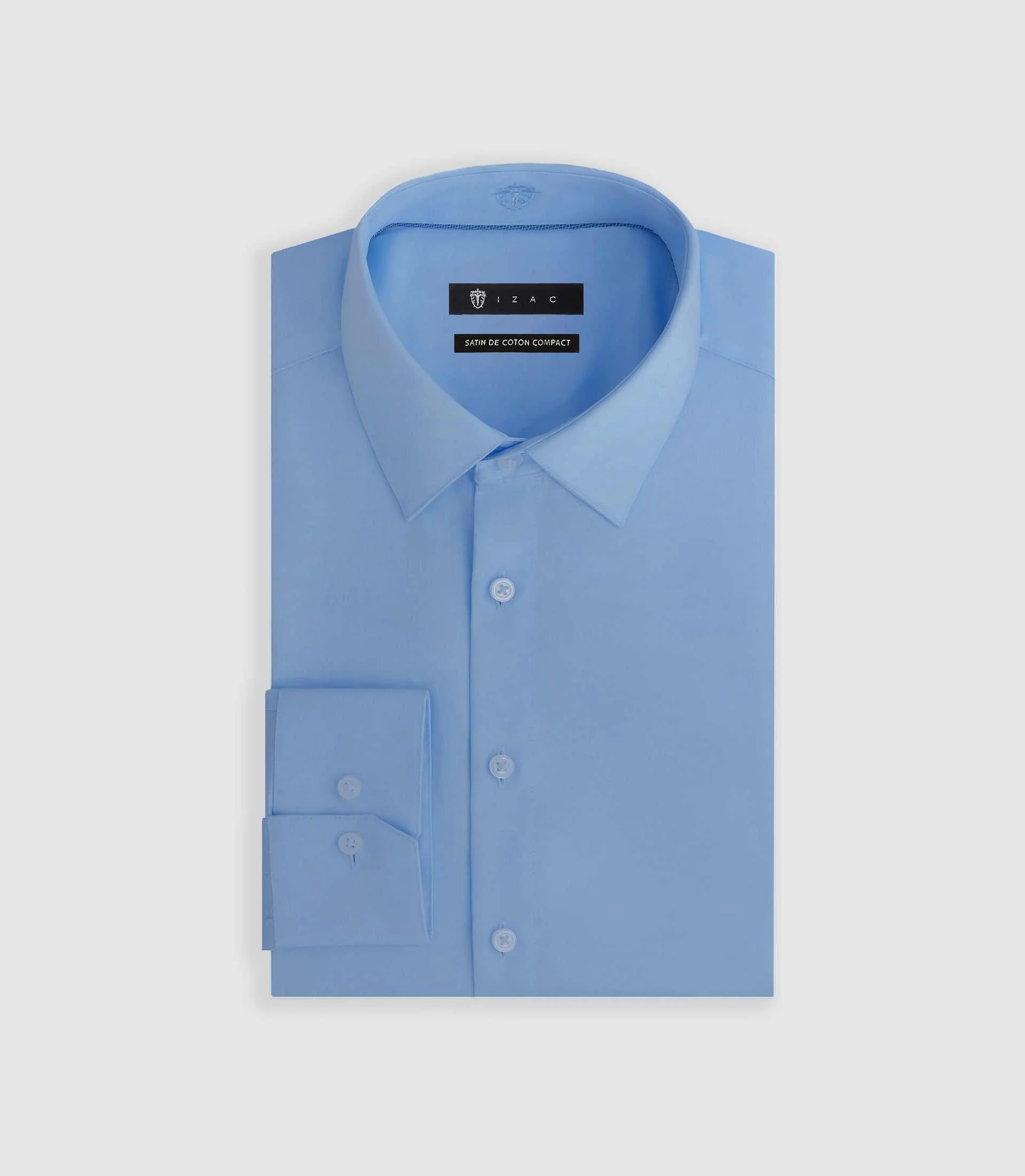 Chemise slim bleu glacé "Satinslim" - Image 3